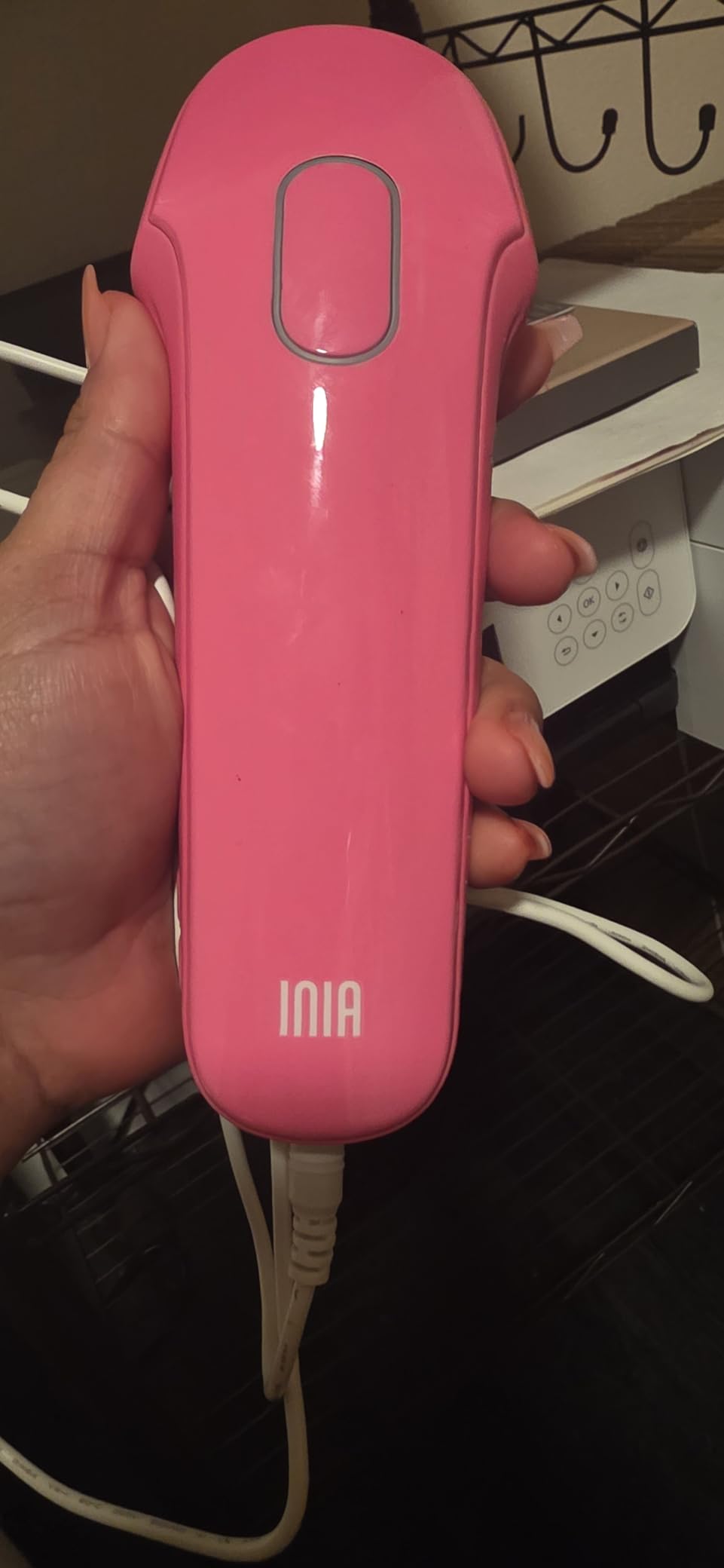 INIA Laser Hair Removal with Ice-Cooling Care for Women and Men, HAUTE Pro Painless at-Home IPL Hair Remover for Coarse Hair in Bikini All Body Areas, Latest Generation for Effective Results (Pink) customer photo 1