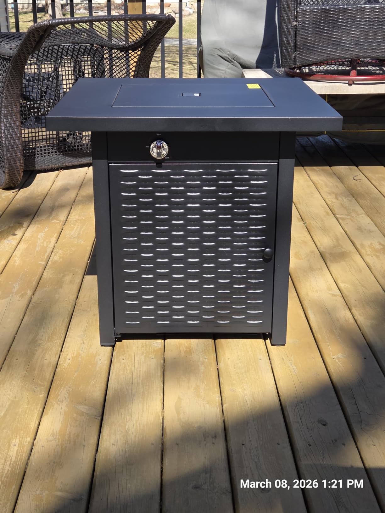 Ciays 28Inch Propane Fire Pit Table, 50,000 BTU Outdoor Gas Fire Pit Table CSA-Certified for Outside Patio with Removable Lid and Lava Rocks customer photo 2