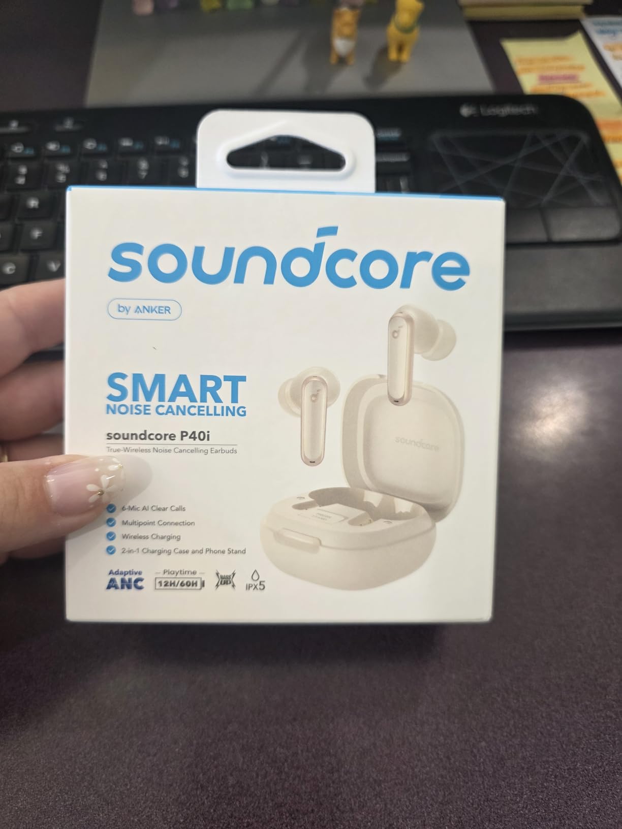 Soundcore P40i by Anker, Noise Cancelling Wireless Earbuds, Adaptive Noise Cancelling, Heavy Bass, 60H Playtime, 2-in-1 Case and Phone Stand, IPX5, Wireless Charging customer photo 2