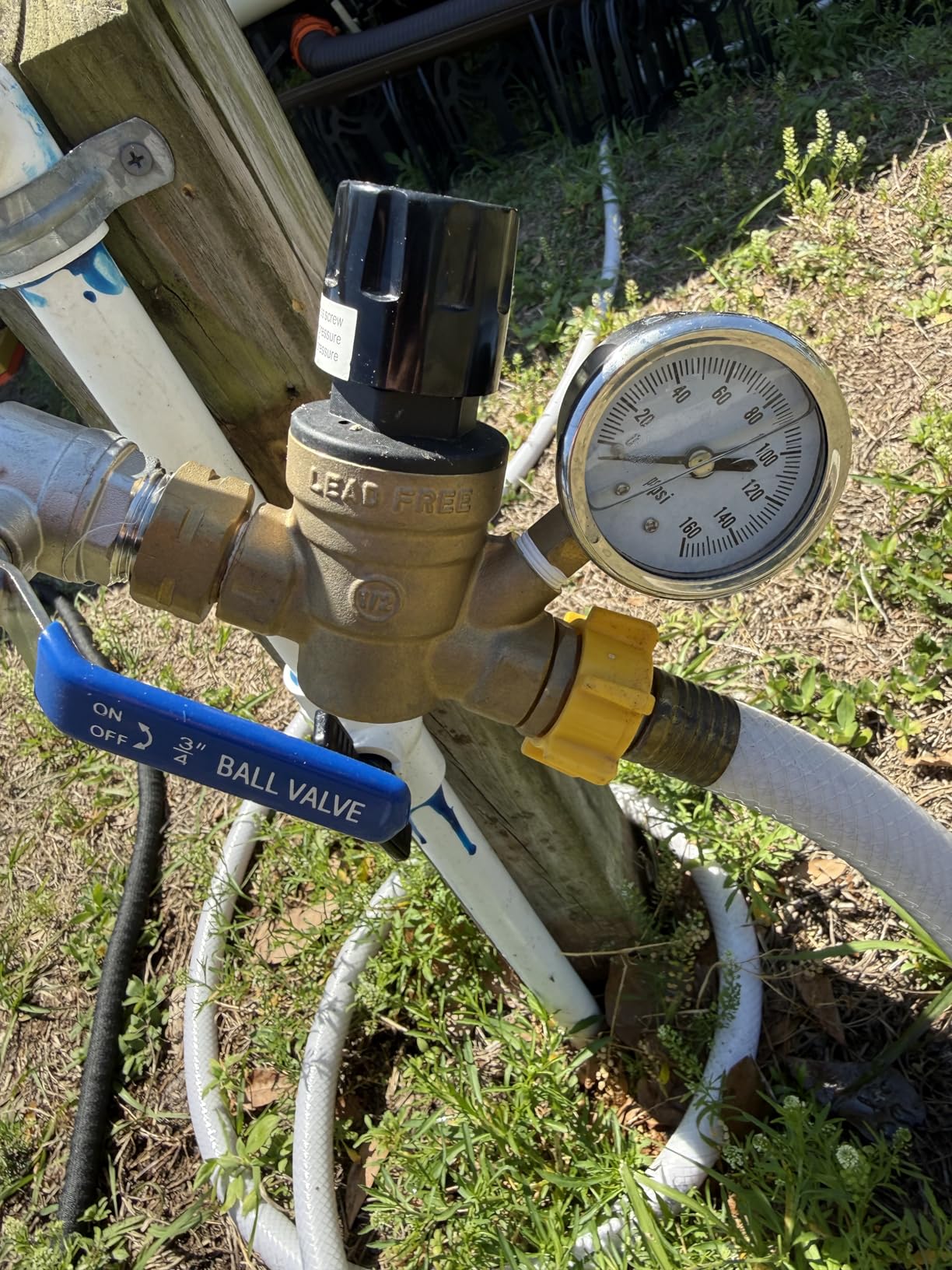 Hourleey RV Water Pressure Regulator, Adjustable Handle Brass Water Pressure Regulator, Water Pressure Reducer with Gauge and Inlet Screened Filter for RV Camper Travel Trailer customer photo 1