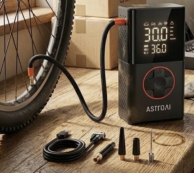 AstroAI L7 Tire Inflator Portable Air Compressor, 150 PSI Cordless Mini Air Pump with Digital Display Pressure Gauge, Fast Inflation & LED Light customer photo 1