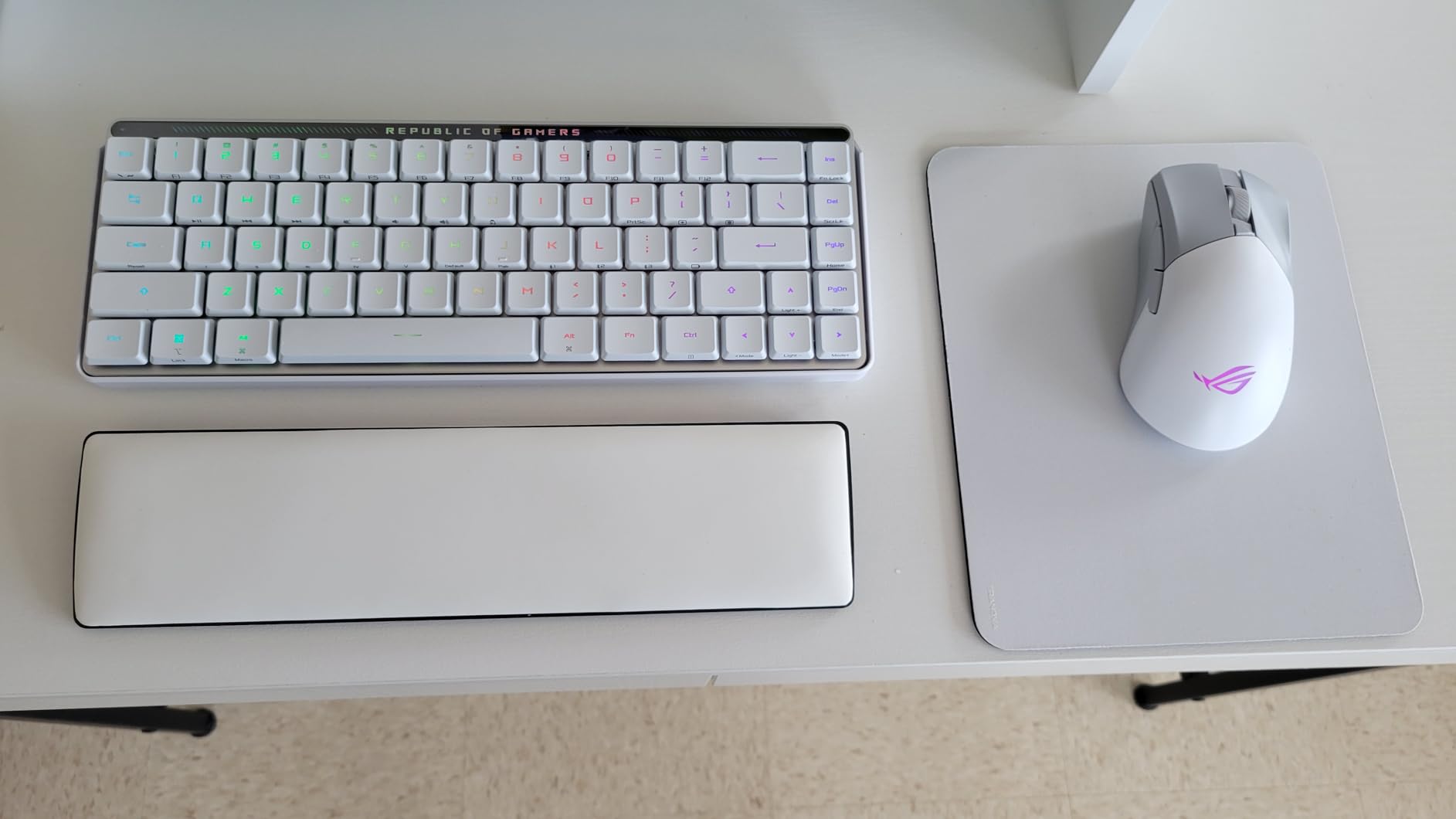 ASUS ROG Falchion RX Low Profile Wireless Gaming Keyboard - 65% Compact TKL, Tri-Mode Connectivity, ROG RX Red Optical Switches, RGB, Touch Panel, Keyboard Cover, PC/Mac Support - White customer photo 1