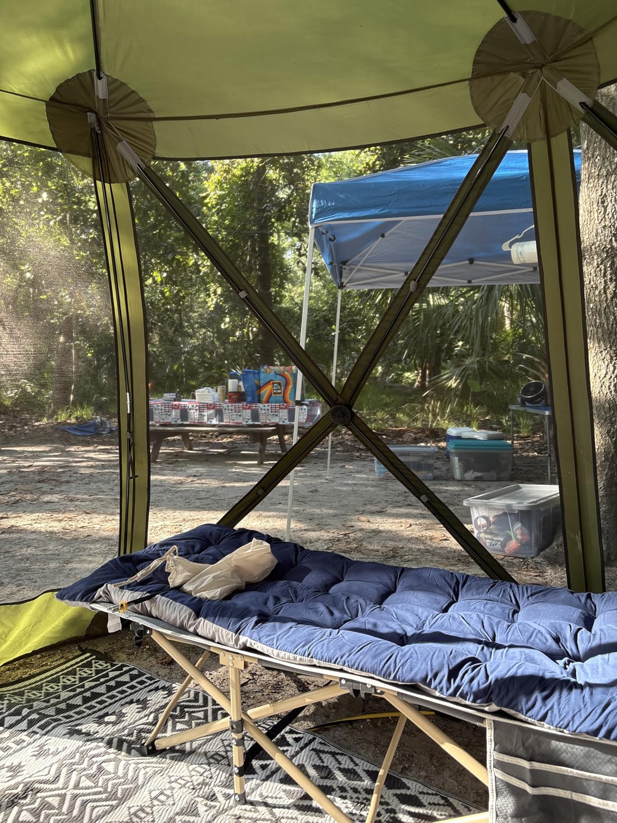 Yaheetech Folding Camping Cot Portable Outdoor Bed for Adults w/Mat & Storage Bag & Carry Bag, Heavy Duty Cots for Outdoor Travel & Office/Home Nap customer photo 1