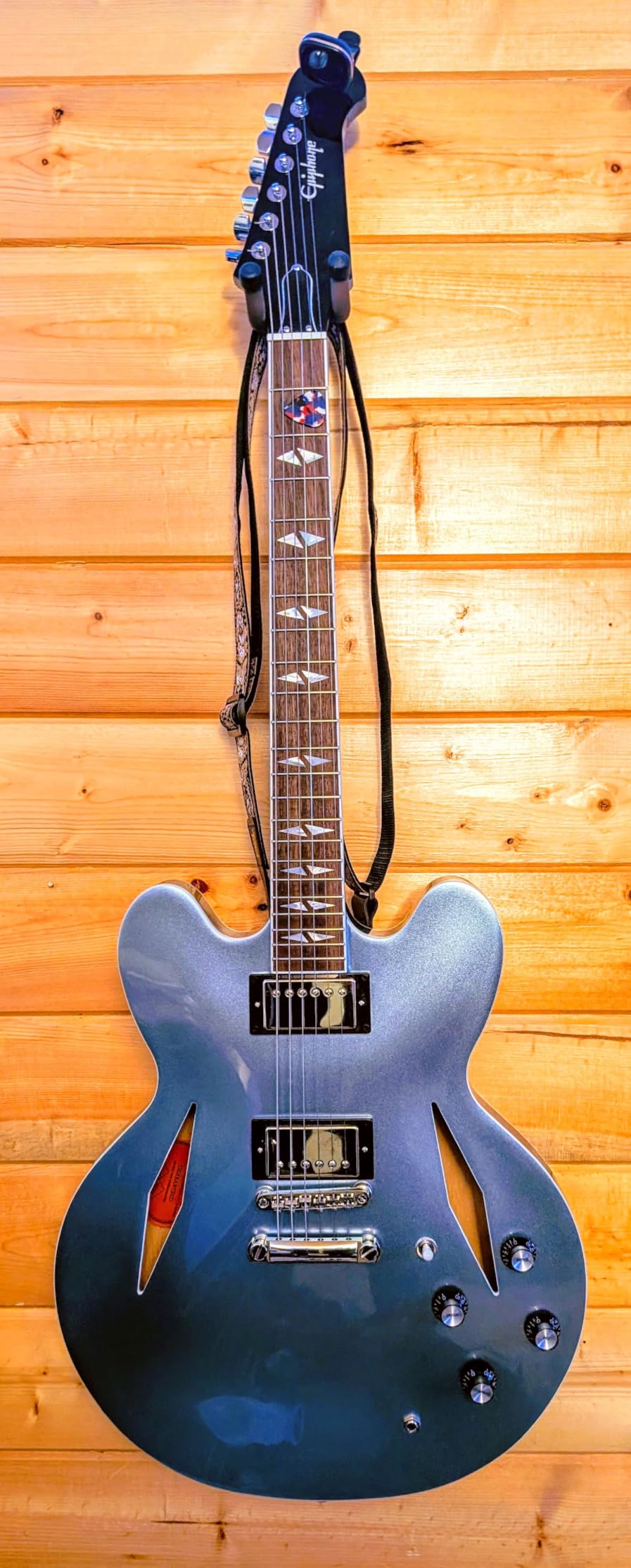 Epiphone Dave Grohl DG-335 Electric Guitar, Pelham Blue with Case customer photo 1