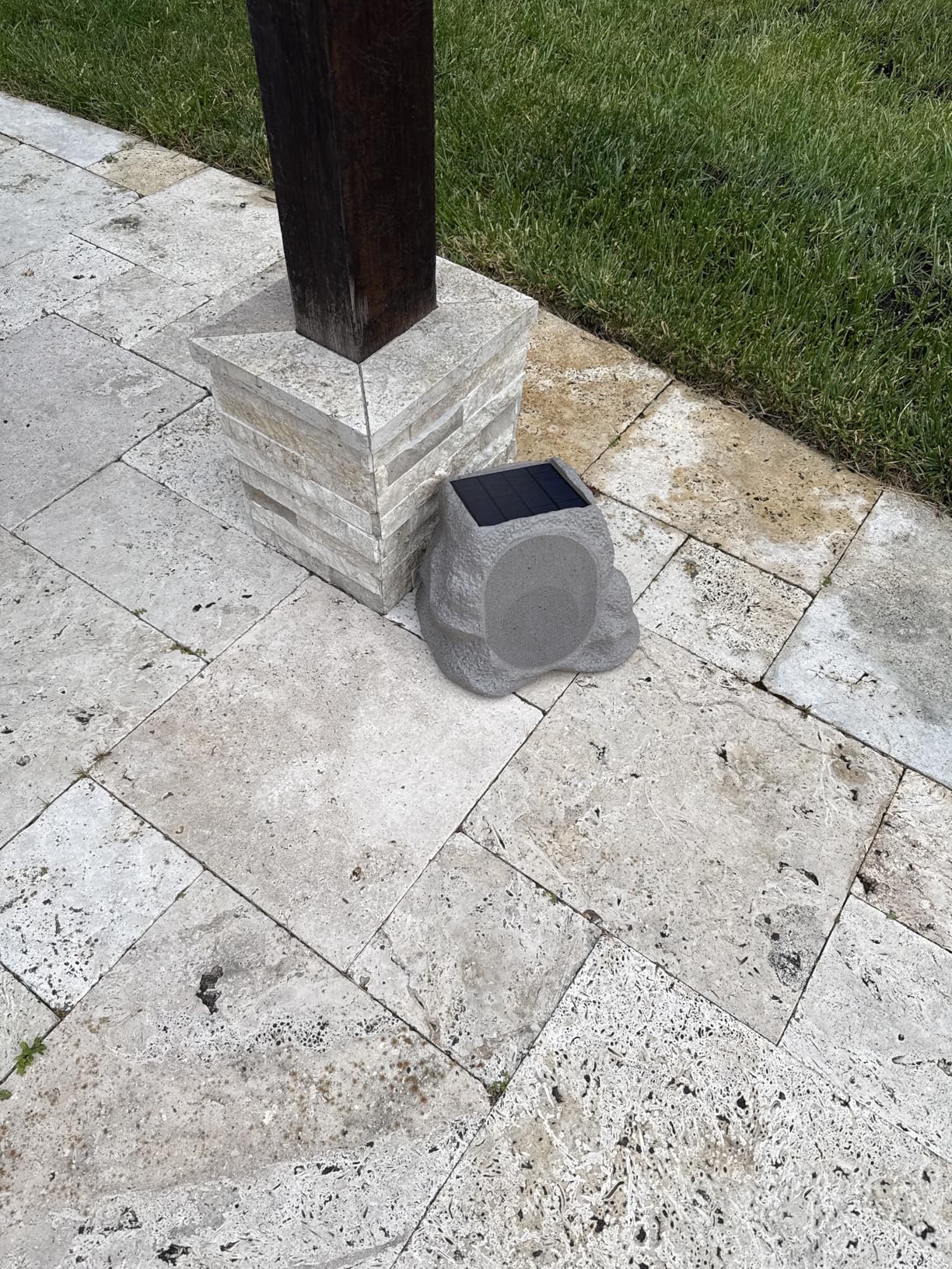 Victrola Rock Speaker Connect, Stone, Wireless Outdoor with Bluetooth 5.3, 22-Hour Battery Life, with Solar Charging, IP65 Water & Dust Resistant customer photo 2