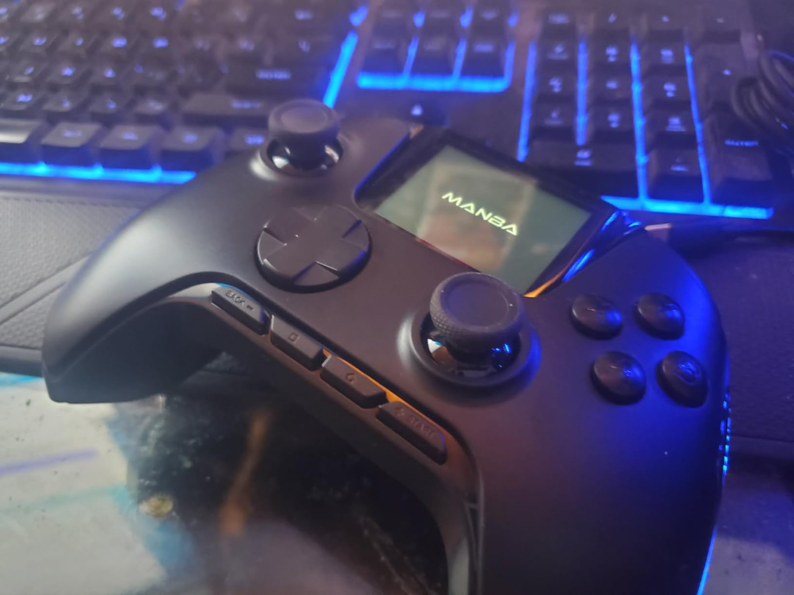 ManbaOne Interactive Screen Wireless Gaming Controller for PC/Switch/Switch 2/iOS/Android, Hall Effect Stick & Trigger, RGB Lighting, Remappable Buttons, 1800mAh with Charging Dock (Black) customer photo 2