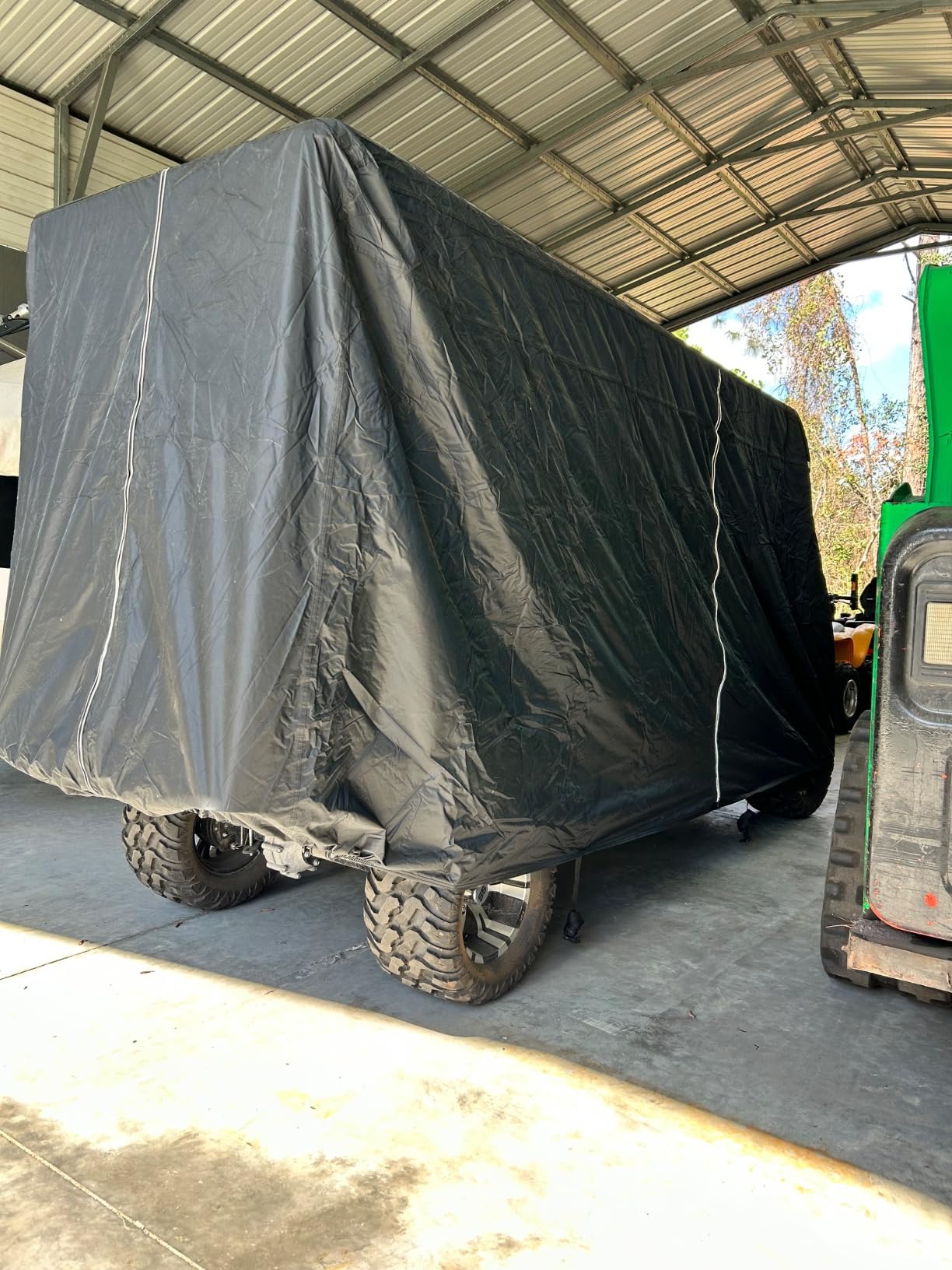 KEMIMOTO 600D Waterproof Golf Cart Cover, Universal Heavy Duty Large 6-Seater Golf Cart Rain Cover with Storage Bag customer photo 2