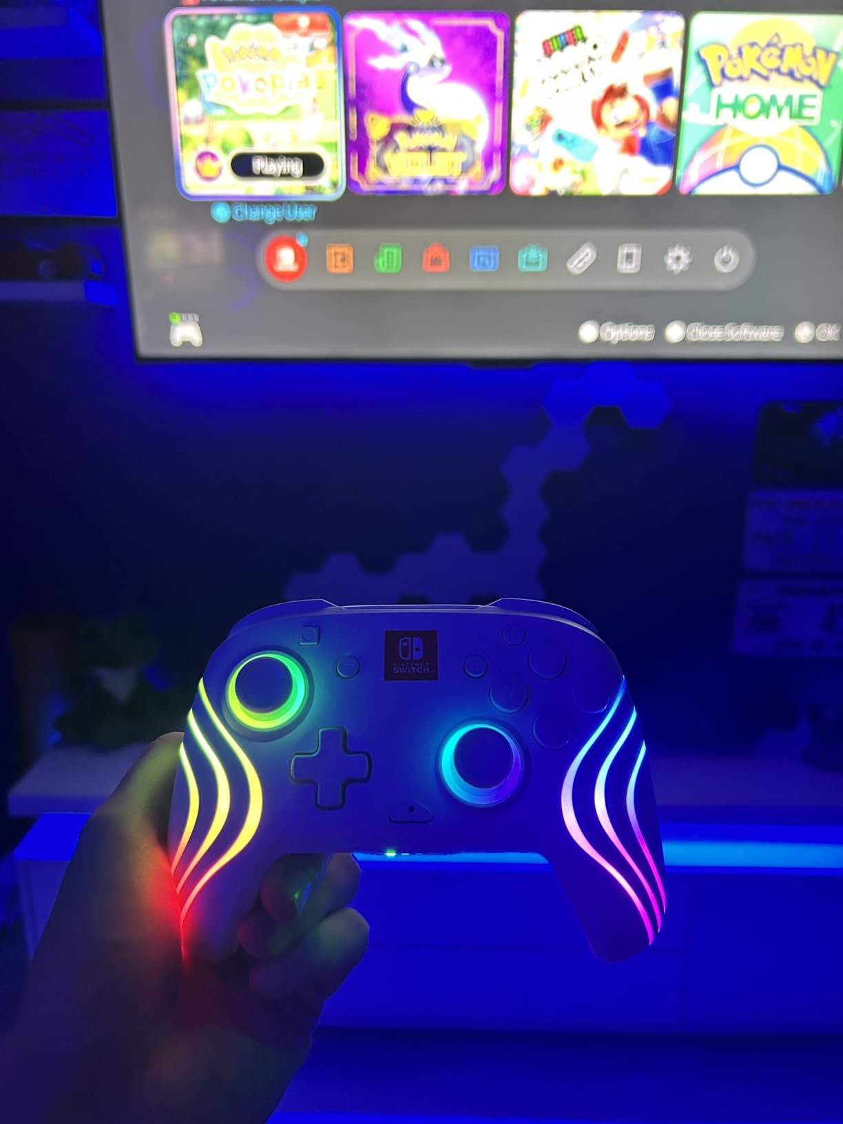 PDP Gaming Afterglow Wave Wireless Nintendo Switch Pro Controller - Officially Licensed, RGB LED Customization customer photo 2