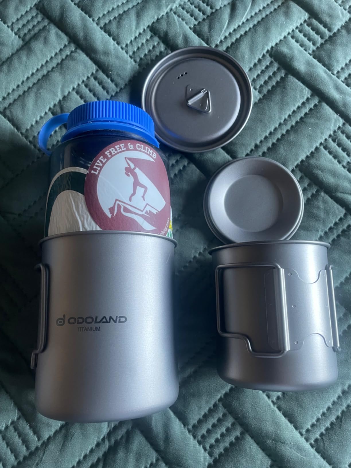 Odoland Titanium Camping Cookware 420ML & 750ML Titanium Pot with Lid and Spork Lightweight Camping Pot for Backpacking Hiking Traveling and Picnic customer photo 1