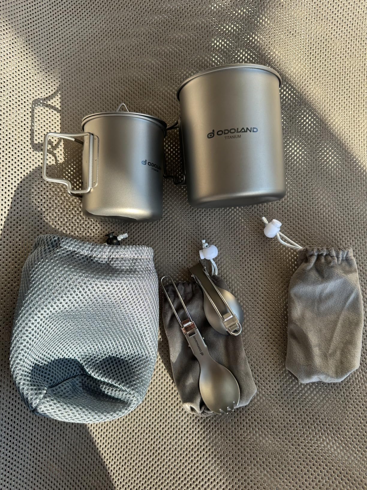 Odoland Titanium Camping Cookware 420ML & 750ML Titanium Pot with Lid and Spork Lightweight Camping Pot for Backpacking Hiking Traveling and Picnic customer photo 2