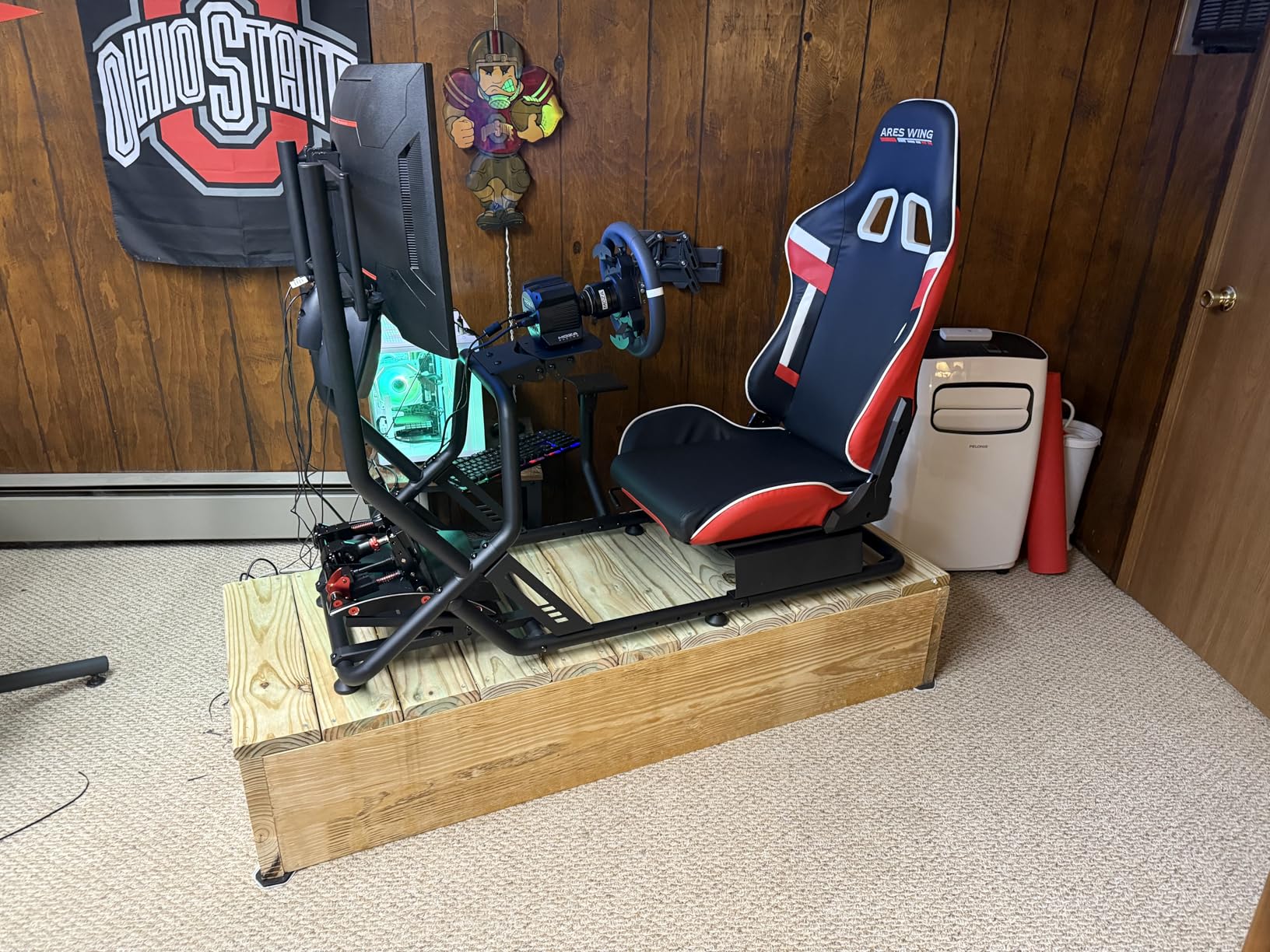 ARES WING Racing Simulator Cockpit with Monitor Mount and Seat, Formula and GT Sim Racing Cockpit Compatible with Fanatec, Thrustmaster, Logitech, Moza Racing Games on PS5, PS4, Xbox and PC customer photo 1