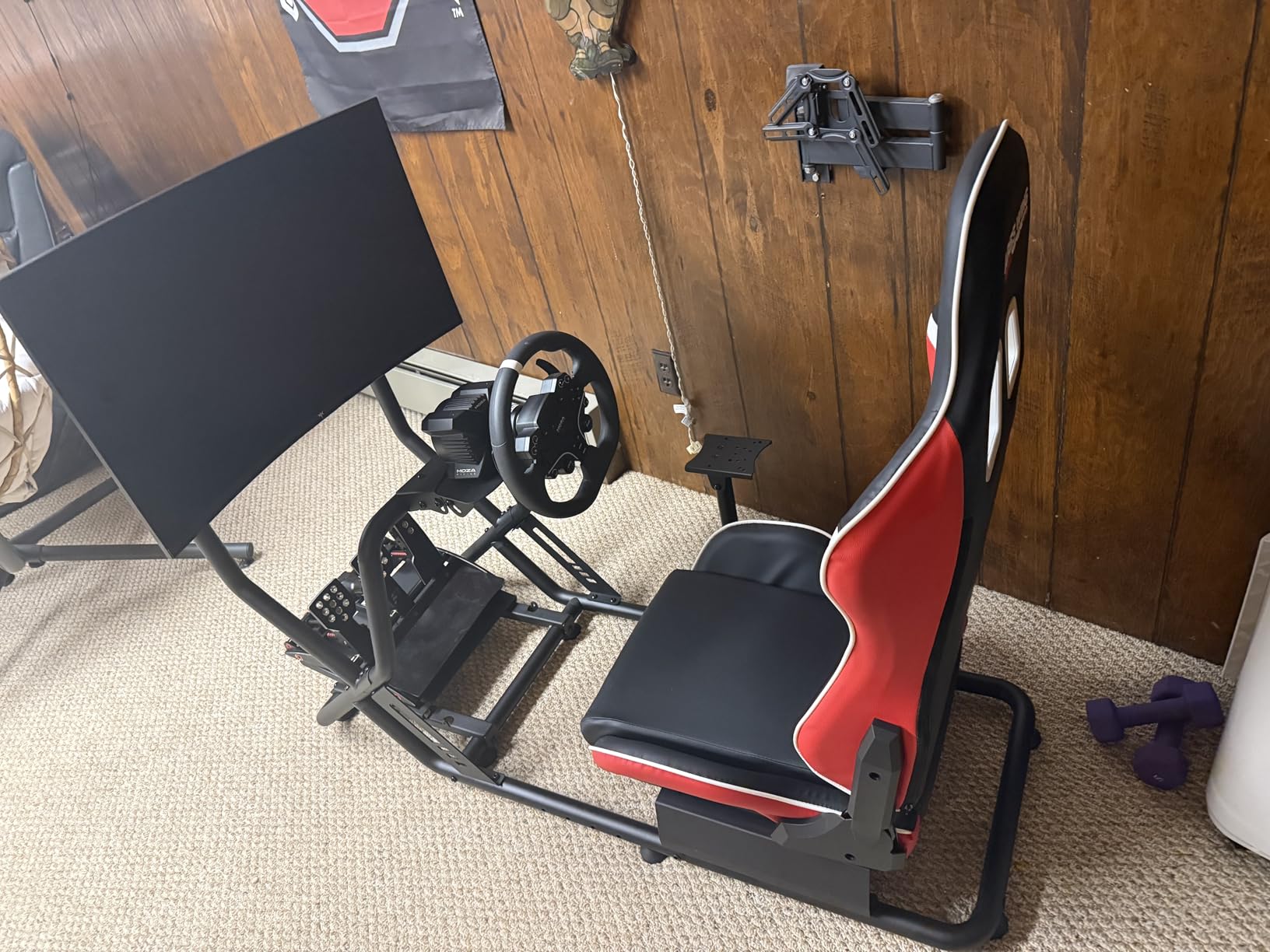 ARES WING Racing Simulator Cockpit with Monitor Mount and Seat, Formula and GT Sim Racing Cockpit Compatible with Fanatec, Thrustmaster, Logitech, Moza Racing Games on PS5, PS4, Xbox and PC customer photo 2