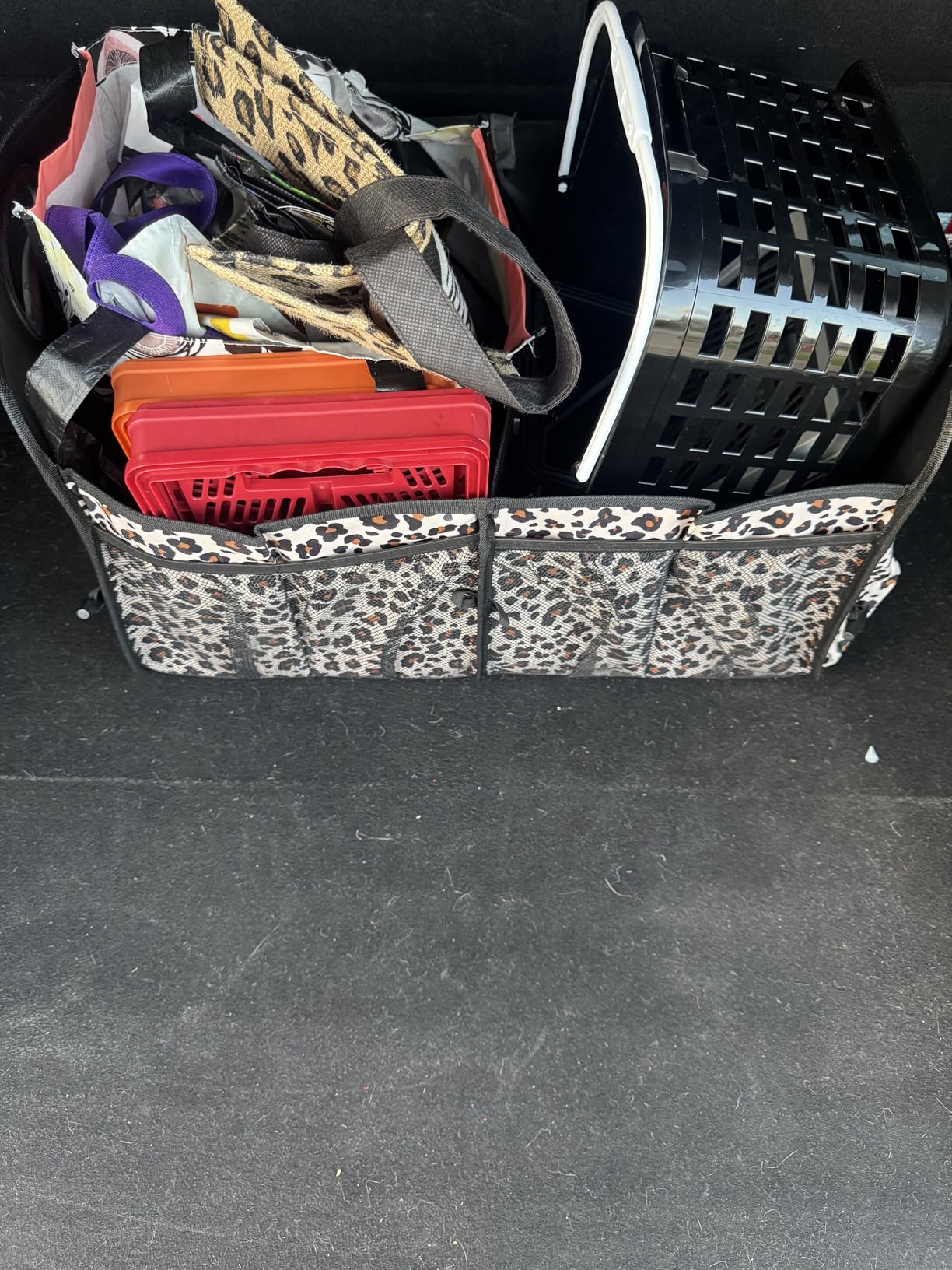 Femuar Car Trunk Organizer with Large Capacity Waterproof Car Accessories for Women & Men, Collapsible Trunk Organizer for Suv/Jeep/Sedan (Black, Standard) customer photo 1