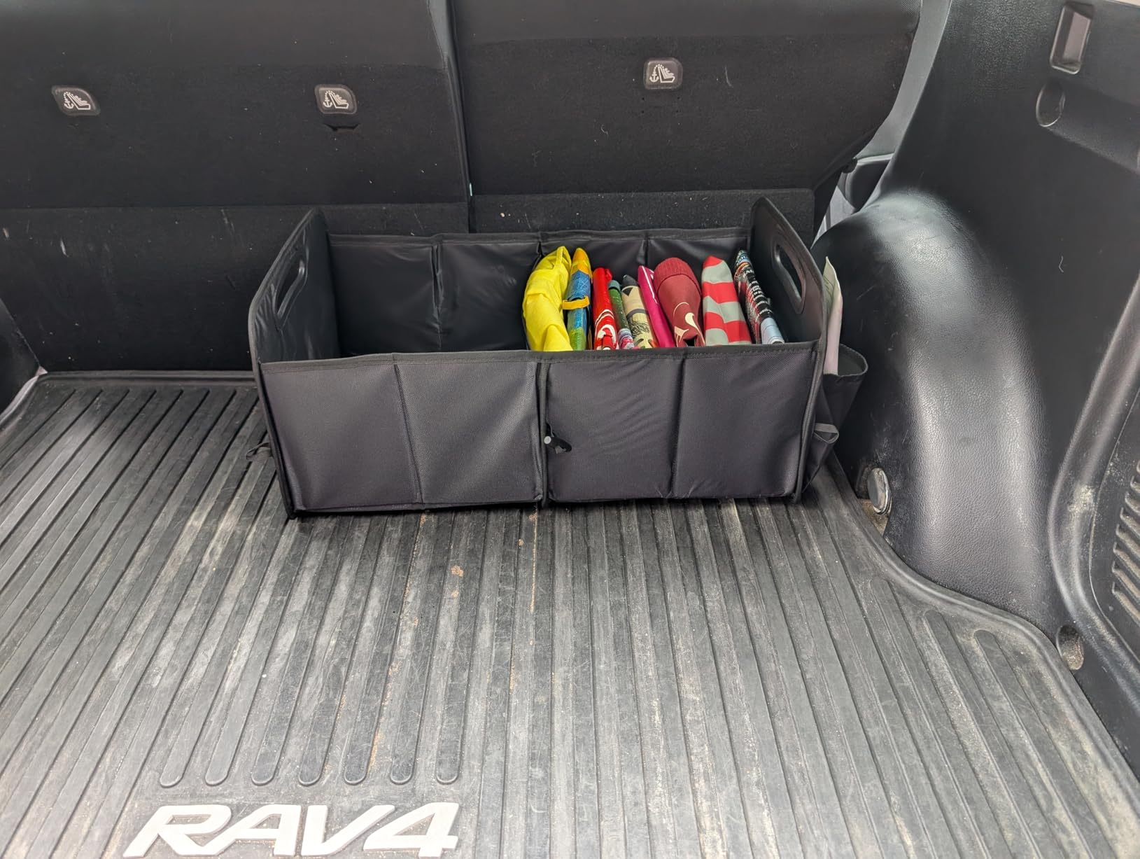 Femuar Car Trunk Organizer with Large Capacity Waterproof Car Accessories for Women & Men, Collapsible Trunk Organizer for Suv/Jeep/Sedan (Black, Standard) customer photo 2
