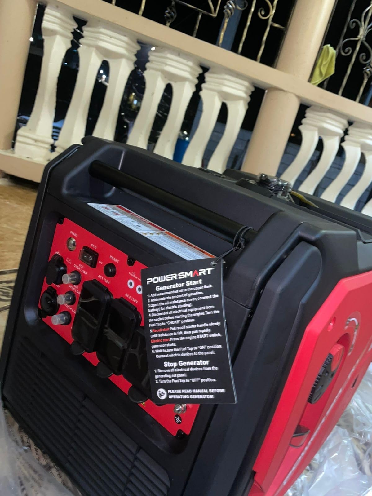 PowerSmart 5000W Portable Inverter Generator, Gas Powered Quiet with Electric Start & CO Alarm, 223cc Engine Eco-Mode Small Generator for Home Backup, Camping and RV Ready customer photo 2