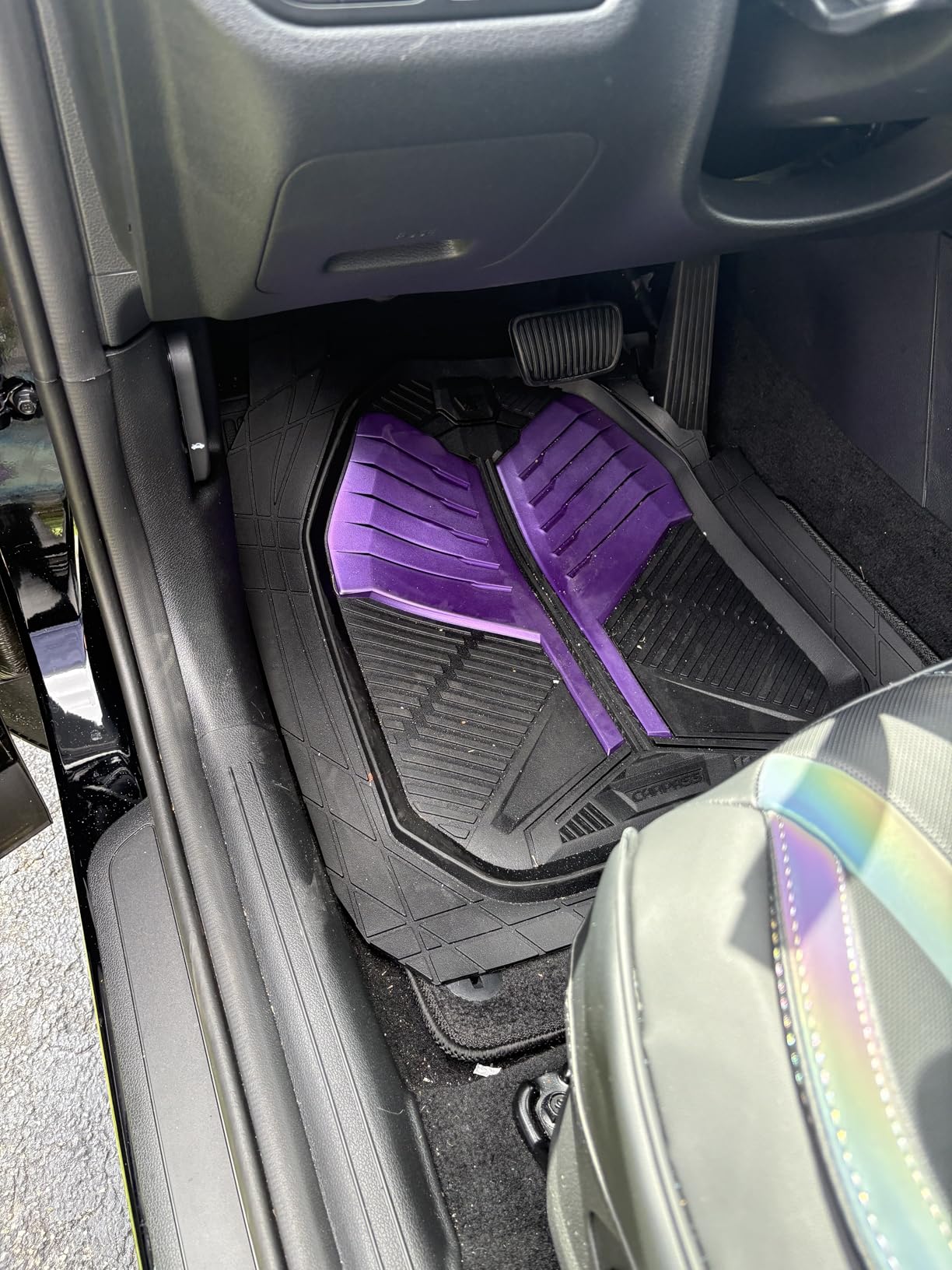 CAR PASS Heavy Duty Rubber Car Mats with Cargo Liner, Deep-Dish Car Floor Mats and Trunk Mat All Weather, Universal Trim-to-Fit for SUVs Trucks Sedans, Waterproof Anti-Slip, Trimmable V12 Black customer photo 1