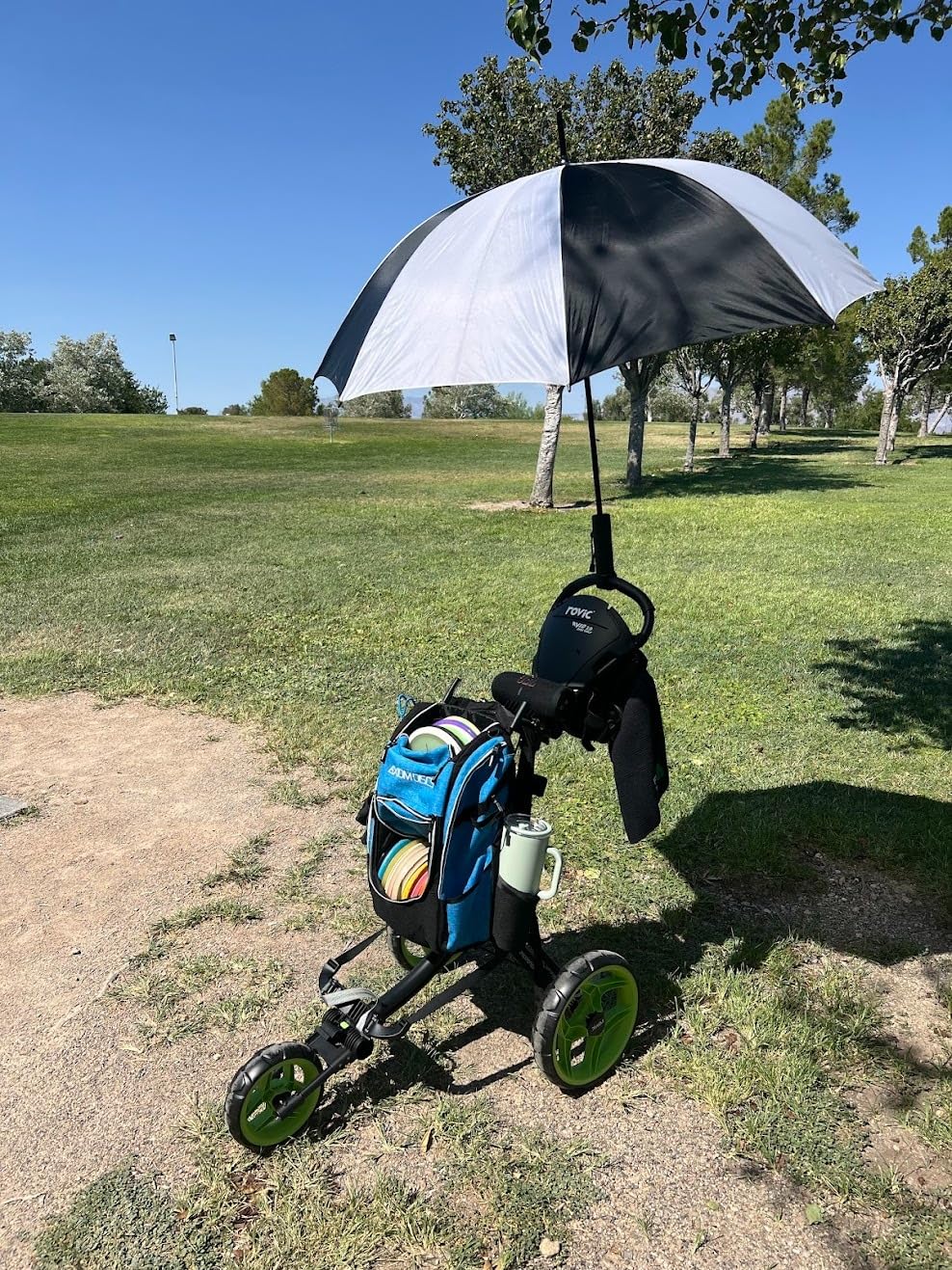 Clicgear Rovic RV1D 2.0 Disc Golf Push Cart | 3-Wheel | Fits All Disc Golf Backpacks customer photo 2