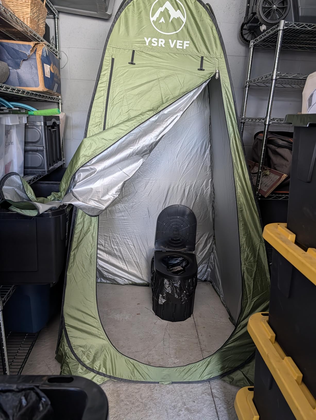 Camping Toilet with Pop-Up Privacy Tent and Liquid Waste Gel, Portable Toilet for Camping with Large Tent customer photo 1