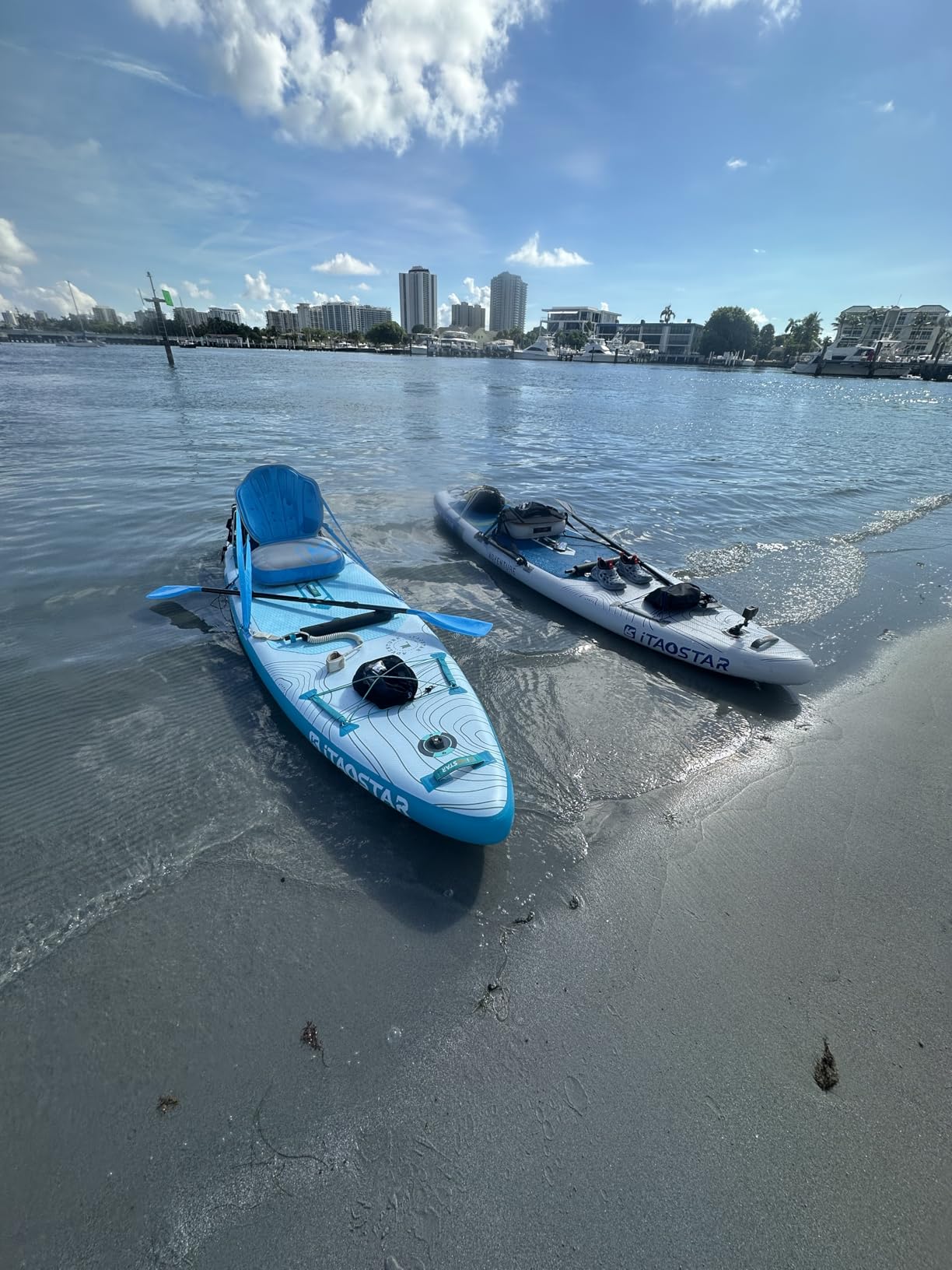iTAOSTAR Adventure 12' x 35/39 Inflatable Stand Up Paddle Board with Seat, Extra Wide SUP Board with 5 Fins Stable Design for Adults, Youth, All Skill Levels, Lakes, Oceans and Fishing customer photo 1