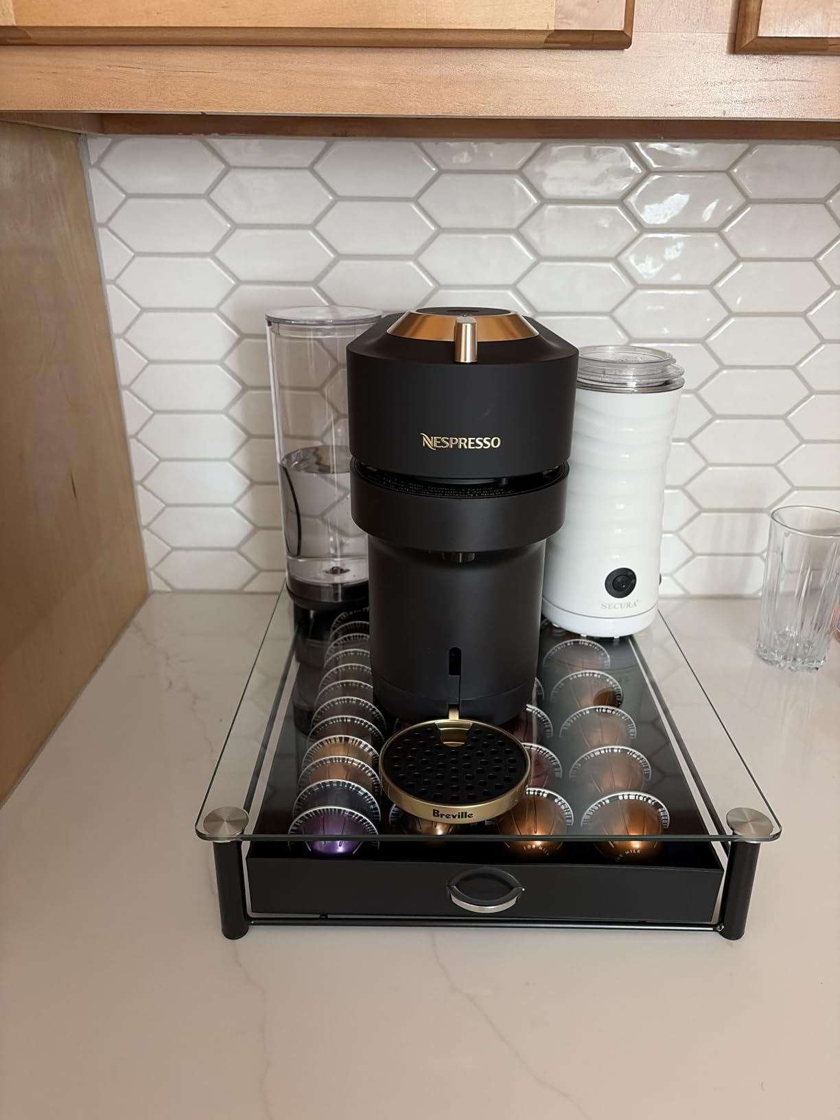 Nespresso Vertuo Pop+ Coffee and Espresso Maker by Breville, Matte Black Gold customer photo 1