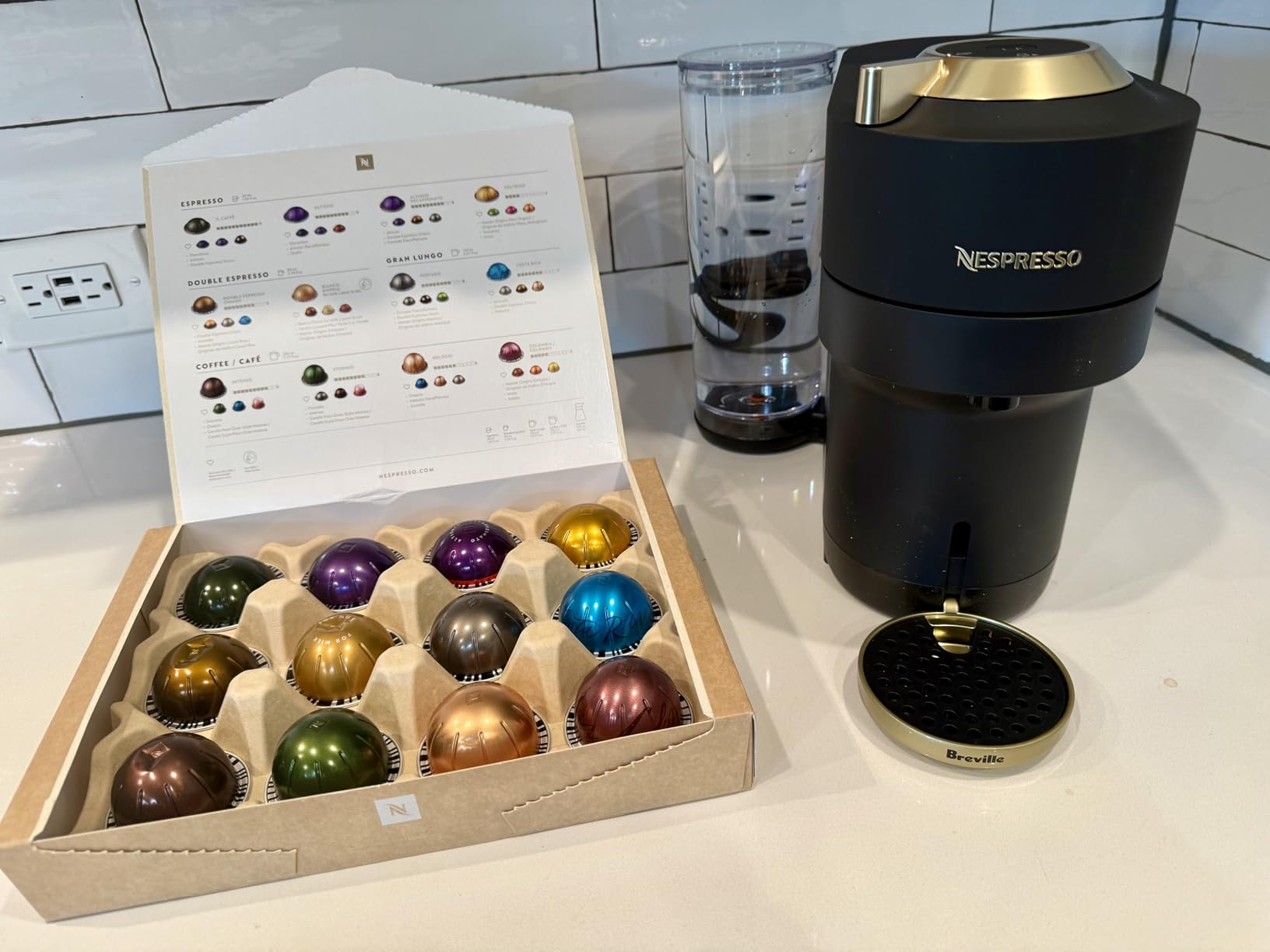 Nespresso Vertuo Pop+ Coffee and Espresso Maker by Breville, Matte Black Gold customer photo 2