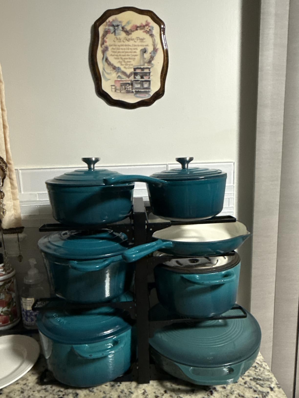 QuliMetal Enameled Cast Iron Cookware Set, 4-Piece Pots and Pans Set with Lids, 10.25