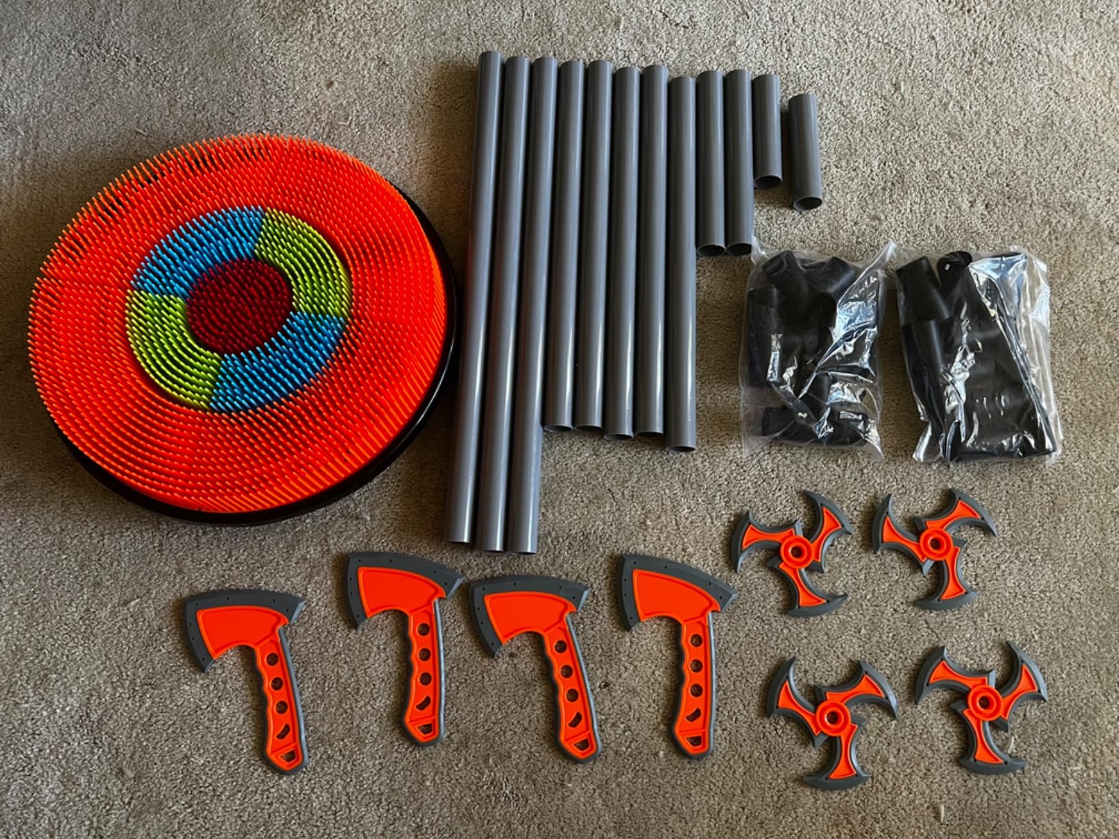Contixo TS1 Axe Throwing Bristle Target Set for Kids, 2-in-1 Board Family Carnival Party Fun Toy with 4 Foam Axes, 4 Triangle Darts for Boys & Girls Gift Family Indoor Outdoor Backyard Game Foldable customer photo 1