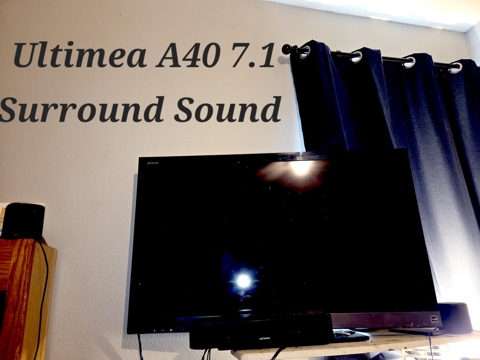 ULTIMEA 7.1ch Virtual Surround Sound Bar, Sound Bar for Smart TV with 4 Surround Speakers, Peak Power 330W, Surround Sound System for TV, App Control, TV Soundbar with Subwoofer, Opt/AUX/BT, Aura A40 customer photo 1