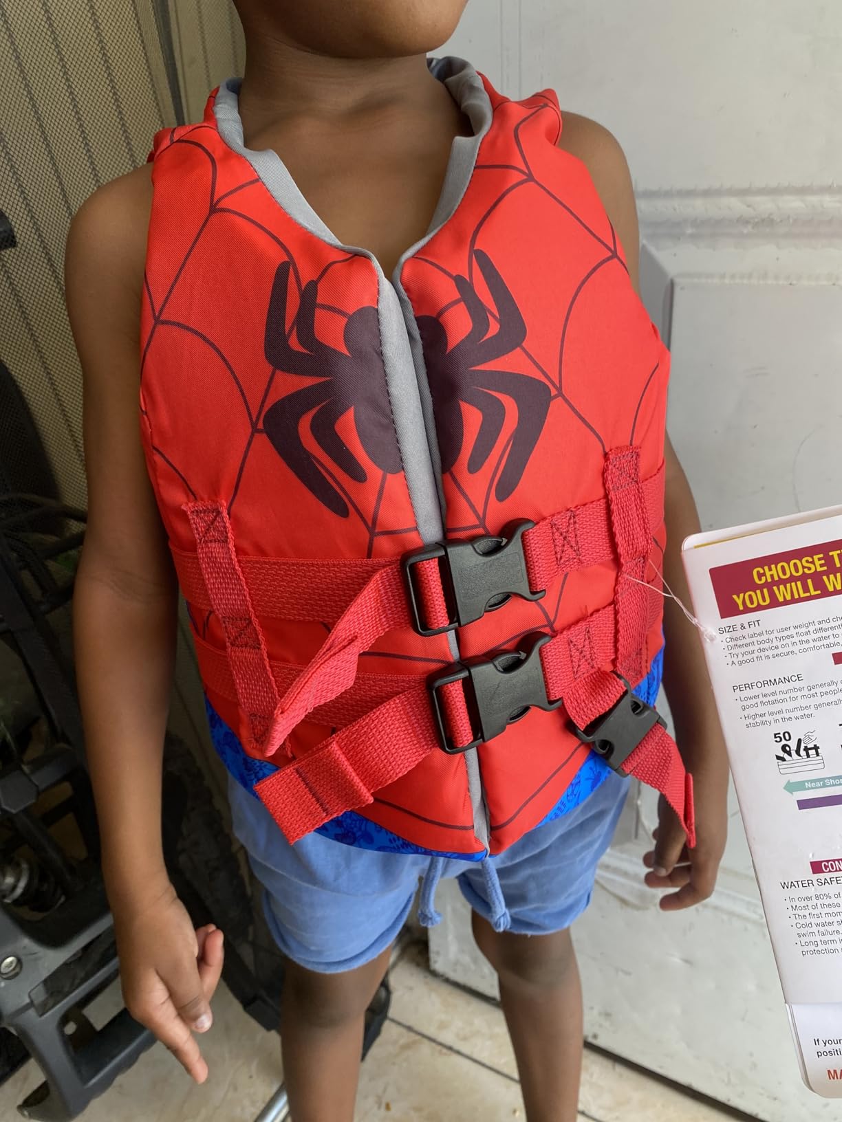 SwimWays Marvel Swim Trainer Life Jacket, US Coast Guard Approved Life Vest Kids Swim Vest, Pool Floats & Life Jackets for Kids 33-55 lbs, Spidey customer photo 2