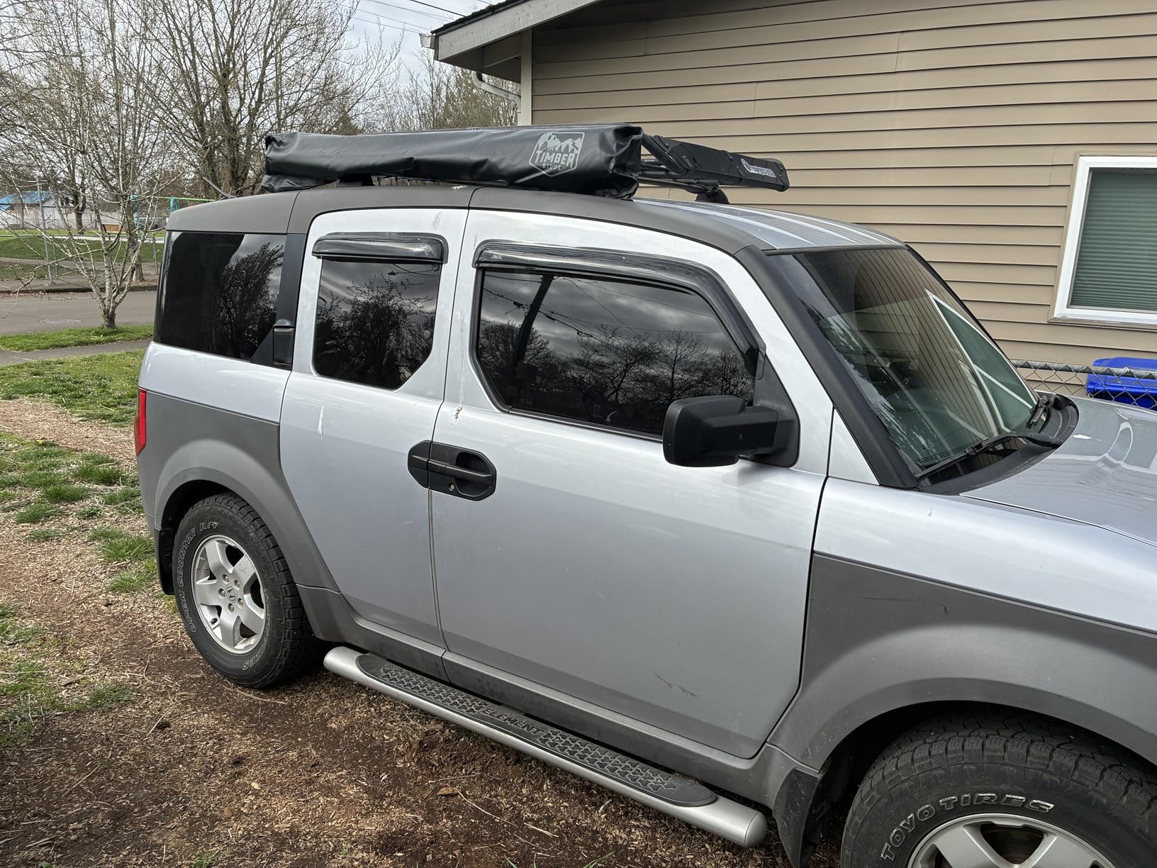 TIMBER RIDGE 19x9.8ft Retractable Car Awning with Blackout Coating, 186ft² Roof Rack Pull-Out Sun Shade Overland Camping, UPF50+ Waterproof Sun Shelter for Vehicle/Truck/Jeep/SUV/Van Green customer photo 1