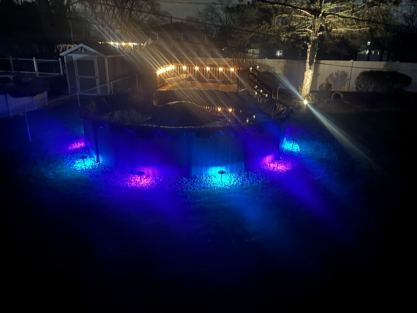 SUNVIE All-in-One RGBW Landscape Lighting Kit, 8 Pack Color Changing Low Voltage Landscape Lights with Connector Transformer 100FT Wire, 3W Multi-Color Pathway Lights for Holiday Walkway Garden Yard customer photo 1