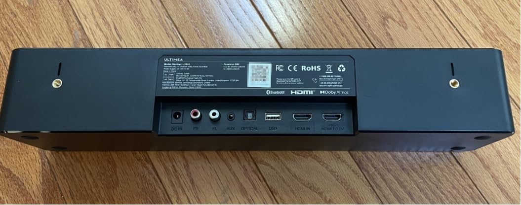 ULTIMEA 7.1Ch Soundbar with Dolby Atmos, APP Control, Surround Sound System for TV, 4 Wired Surround Speakers, Sound Bar for TV with 6.5