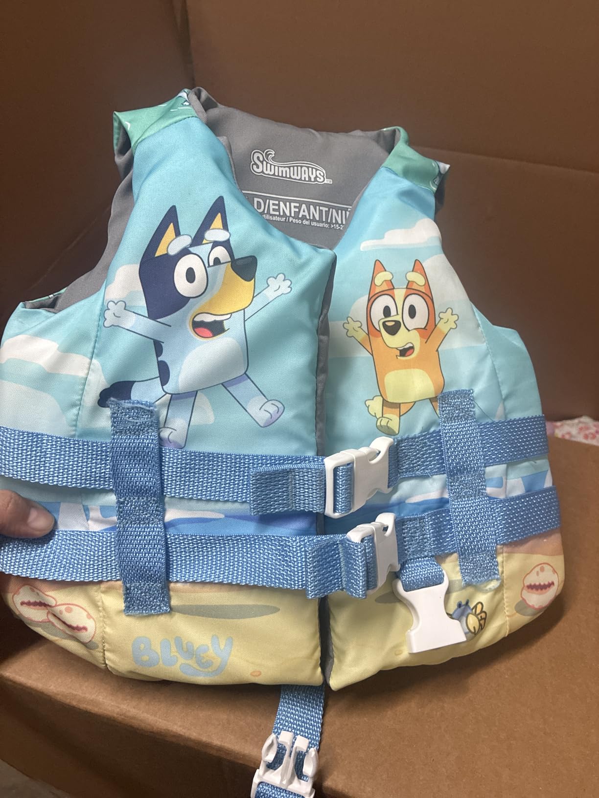 SwimWays Bluey Life Jacket, US Coast Guard Approved Kids Swim Vest, 33-55 lbs, Bluey customer photo 1