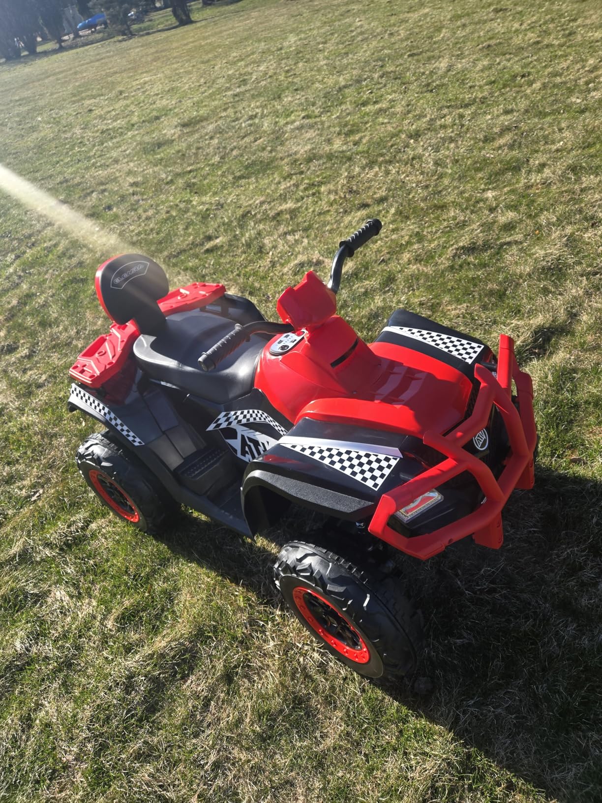 ELEMARA 24V 2 Seater Ride on ATV for Big Kids, Electric 4 Wheeler Kid Quad, Kids ATV Ride on 4 Wheeler with Total 400W Motors, 5mph Max Speed, LED Headlights, Music, Ride On Toys for Big Children, Red customer photo 2
