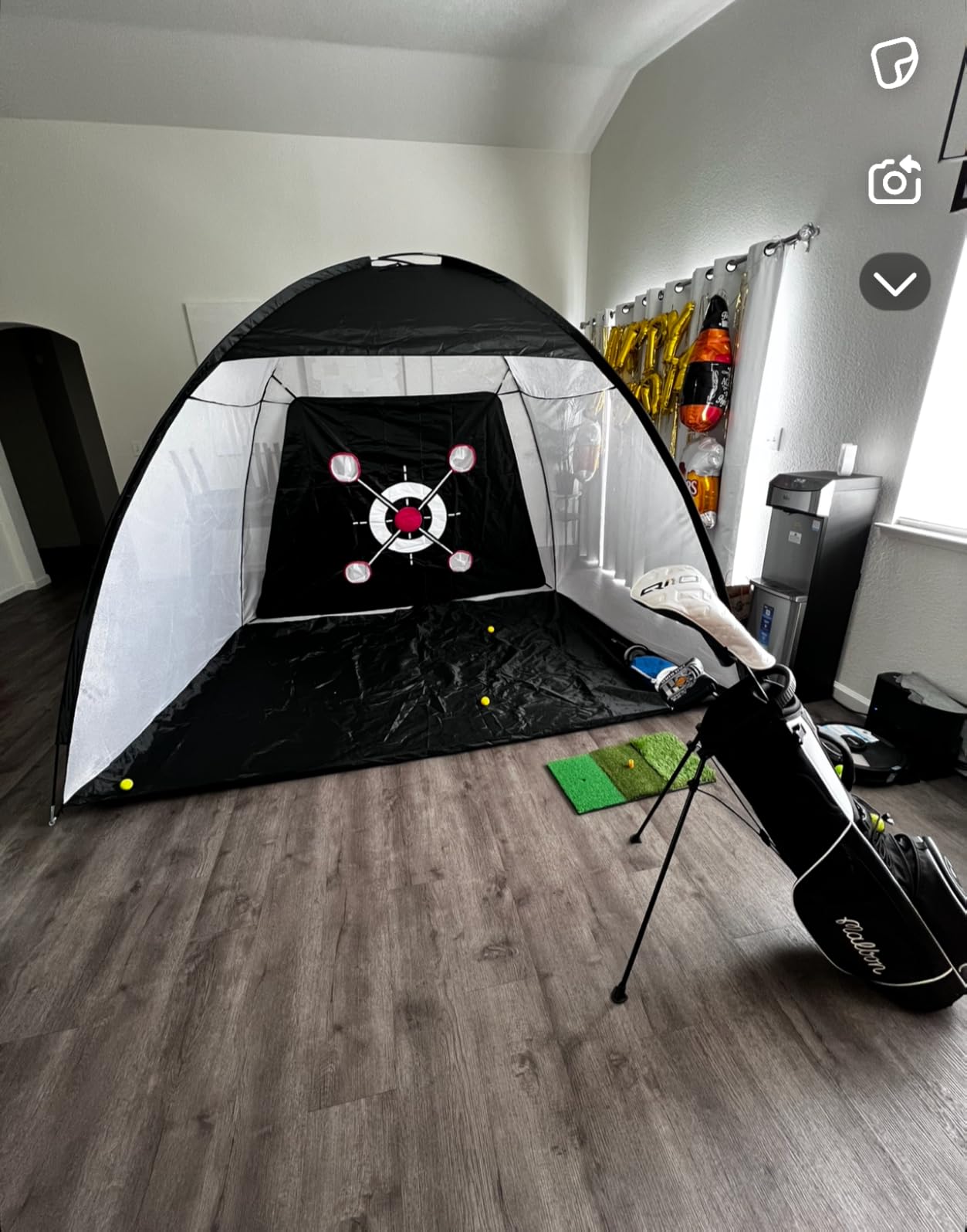 Golf Net with Practice Mat,Golf Hitting Aid Nets 10x7FT for Backyard Driving Chipping Training Swing with Target Mat Balls for Outdoor Indoor, Gifts for Men Dad Him and Golfer customer photo 1
