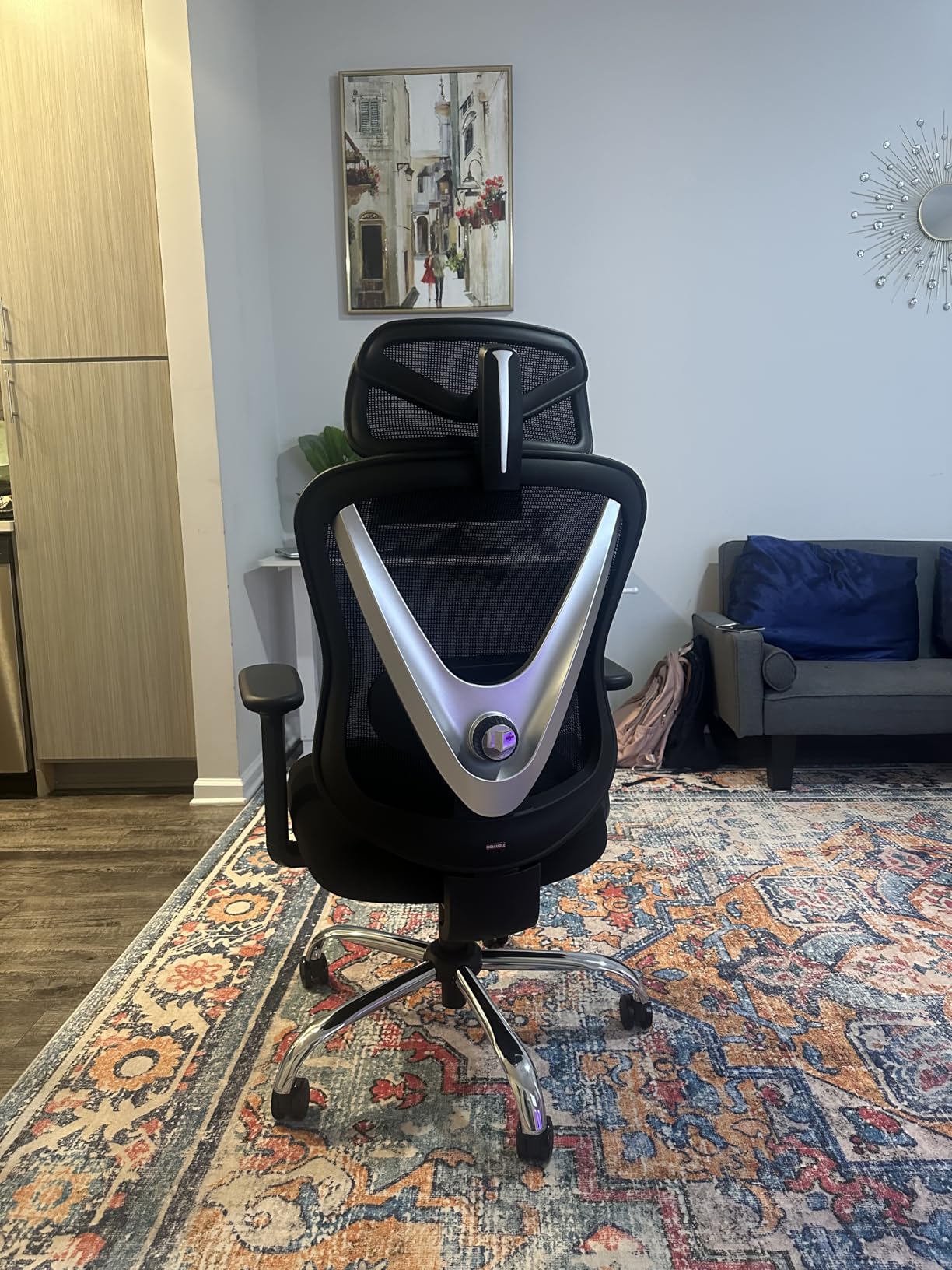 HOLLUDLE Ergonomic Mesh Office Chair - 3D Adjustable Lumbar Support & 3D Armrests V-Shaped Back customer photo 2