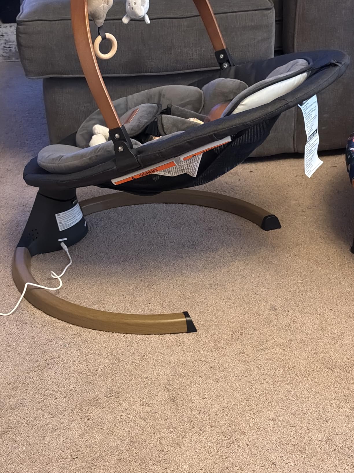 Monamii Baby Swing, Bluetooth Infant Swing with Music Speaker, 5 Speeds and Remote Control, Indoor & Outdoor Use (Black) customer photo 2