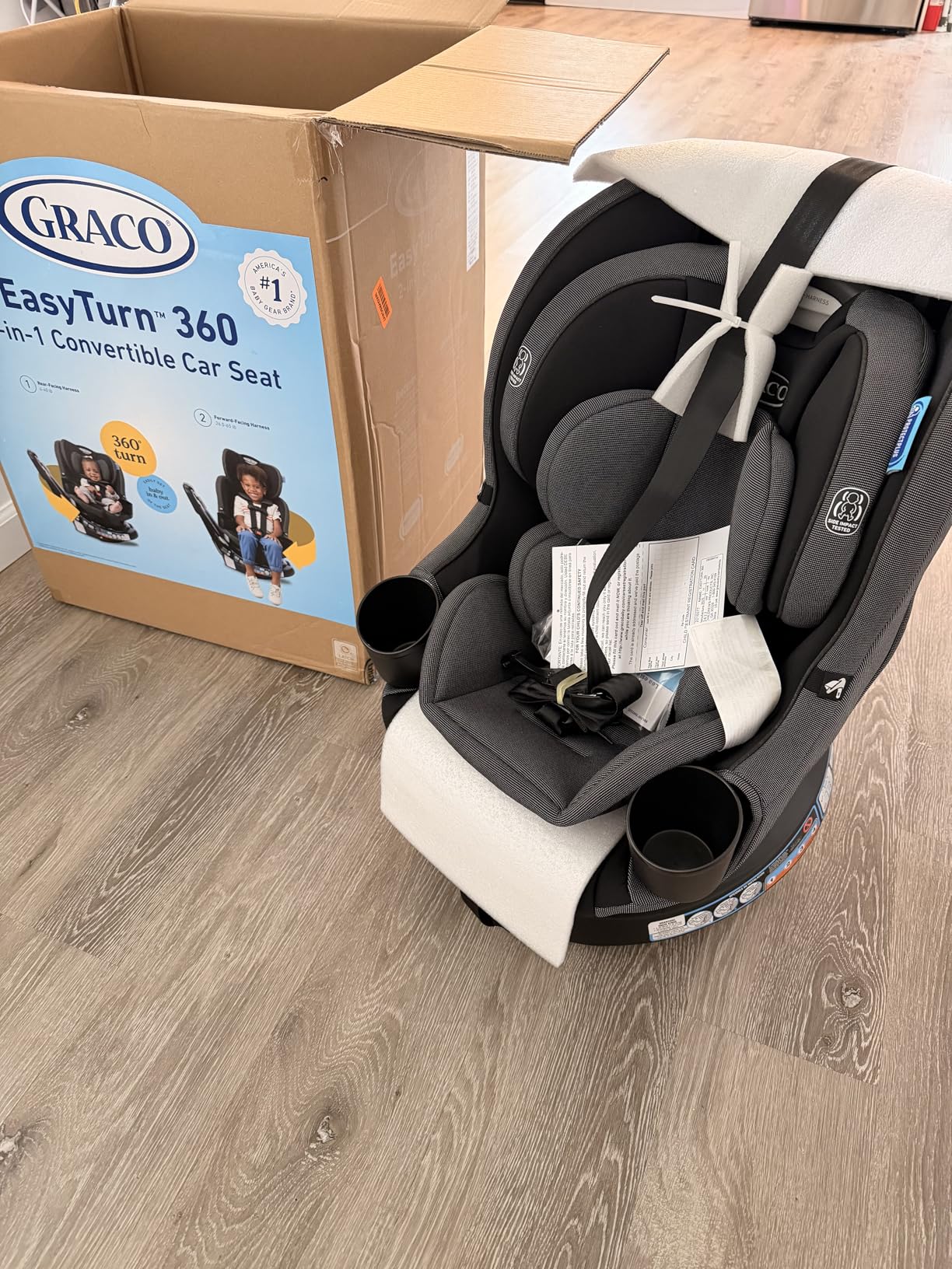 Graco EasyTurn 360 2-in-1 Rotating Convertible Car Seat, 360 Degree Rotating, Slim Design, Cyran customer photo 2