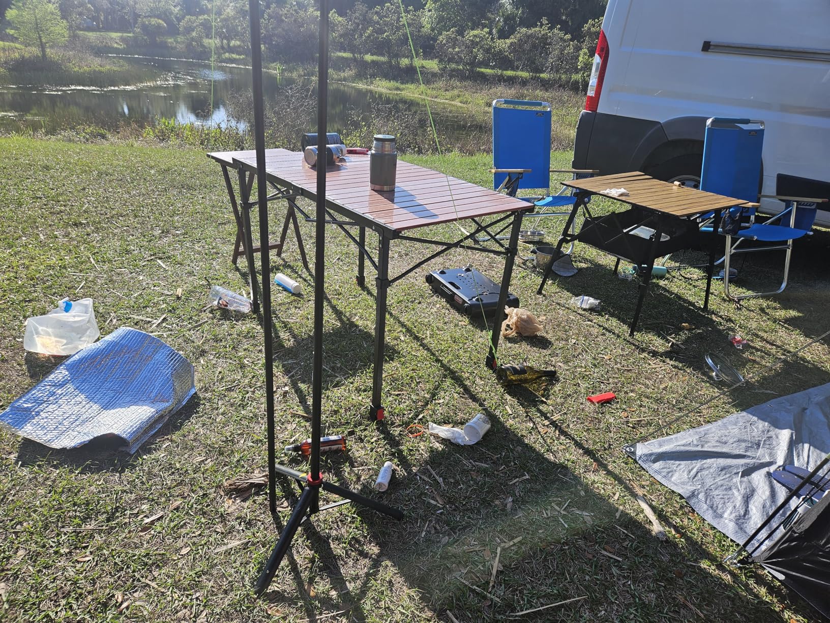 Join Nature Portable Outdoor Adjustable Height Camping Table, Large for 2-6 Person, Foldable Roll-up Aluminum Camp Table with Carry Bag for Picnic, Camp, Sturdy, Stable, Loads 220 Lbs customer photo 2