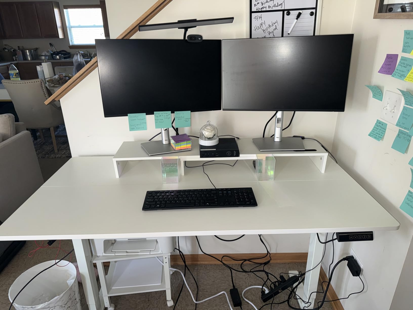 DEVAISE 48 Inch Electric Standing Desk, 3 Adjustable Height Stand up Desk for Home Office, Ergonomic Sit to Stand Desk with LED Touchscreen, Headphone Hook, 3 Memory Preset Computer Desk (Maple) customer photo 2