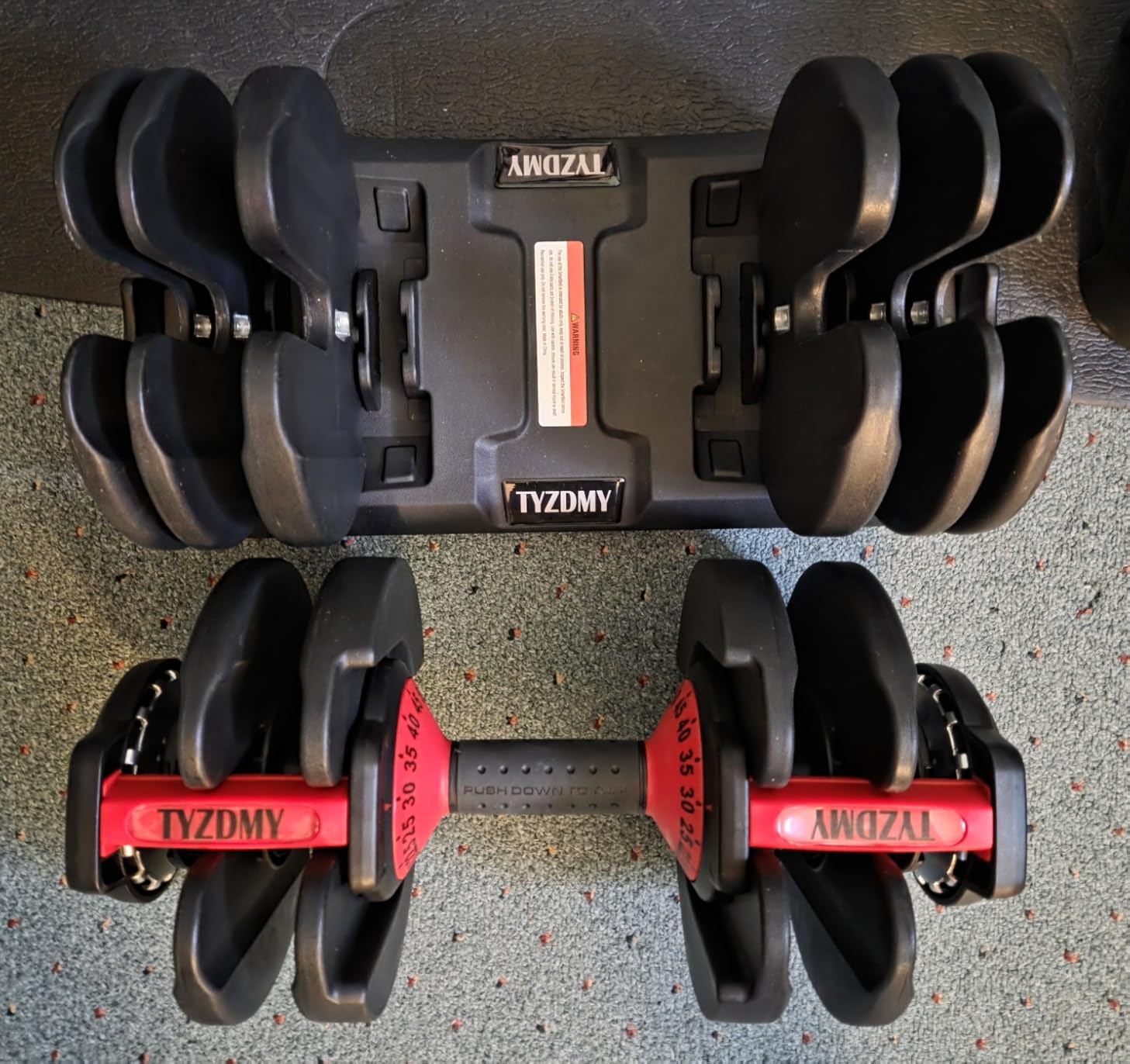 TYZDMY Adjustable Dumbbells Set of 2, 52.5 lbs pair 105 lbs, 15 in 1 customer photo 2