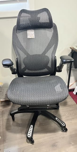 ELABEST X100 Ergonomic Mesh Office Chair with Footrest, Big and Tall Home Desk Chair with 5D Flip-Up Arms, Adjustable 3D Lumbar Support customer photo 1