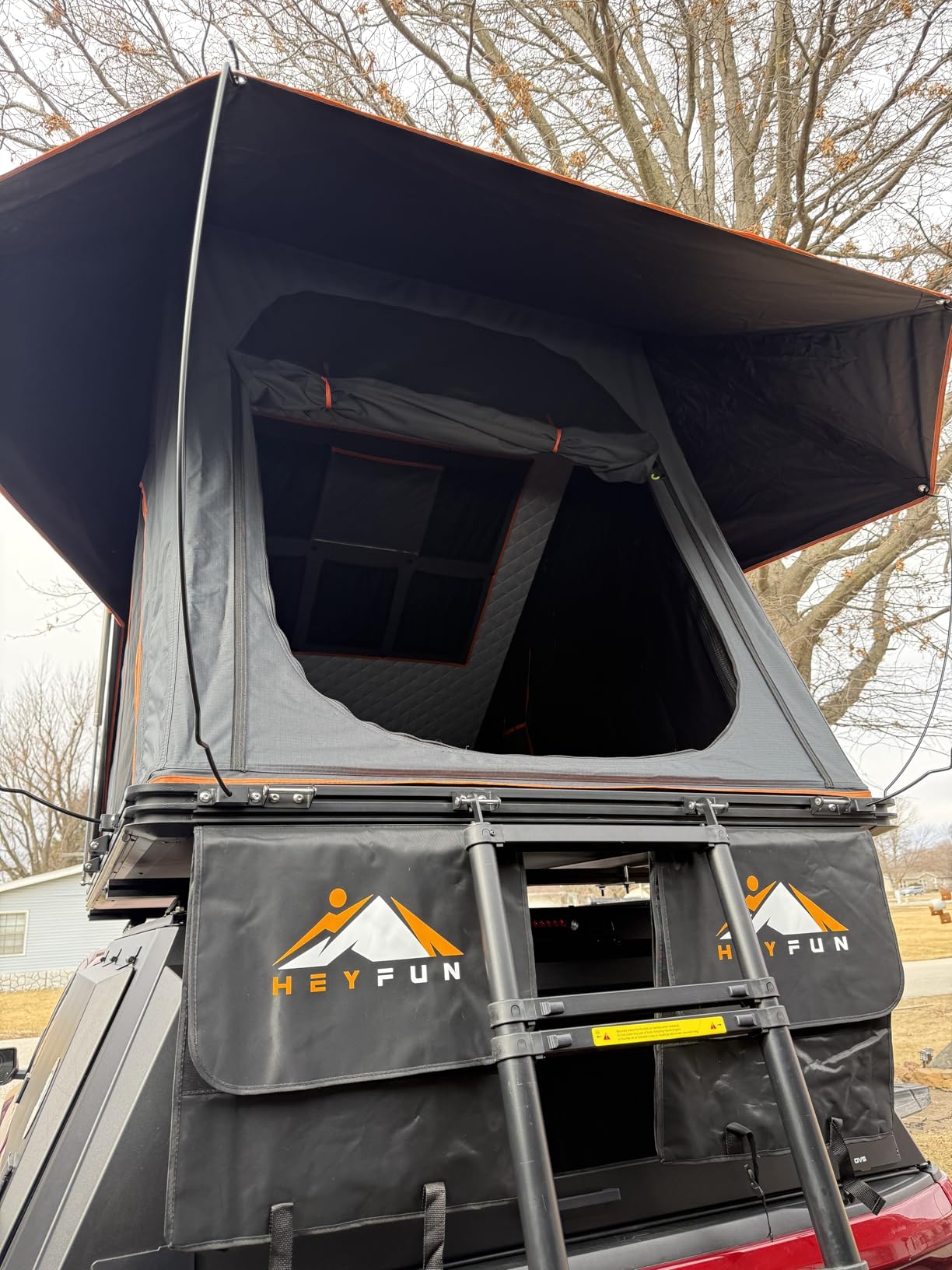 Adventurer Pro Rooftop Tent Hard Shell with USB Outlet, Side Awning, Replaceable Rain Fly & Luggage Racks for 4 Season Camping customer photo 2