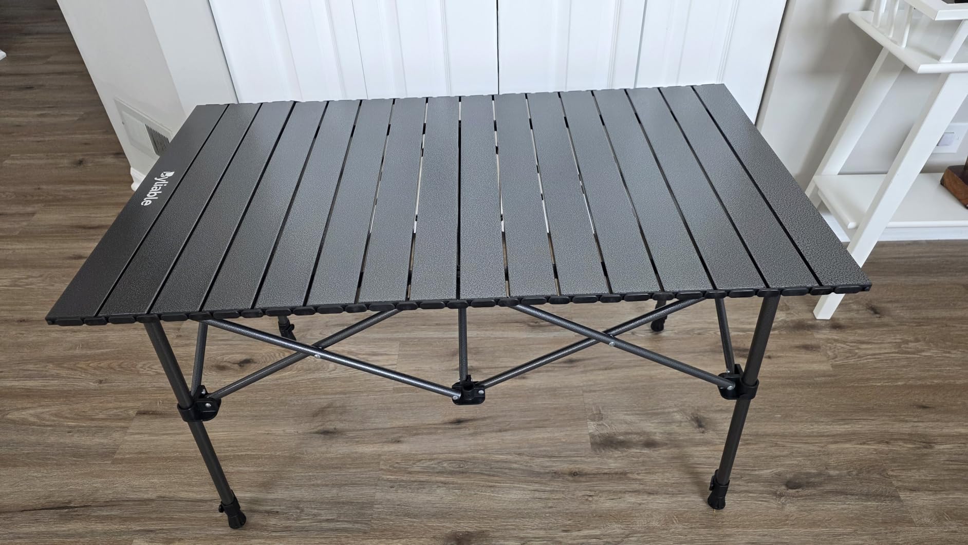 Byliable Camping Table Folding Portable Camp Aluminum Fold Up Lightweight Roll Up Table Adjustable Height with Carry Bag customer photo 1
