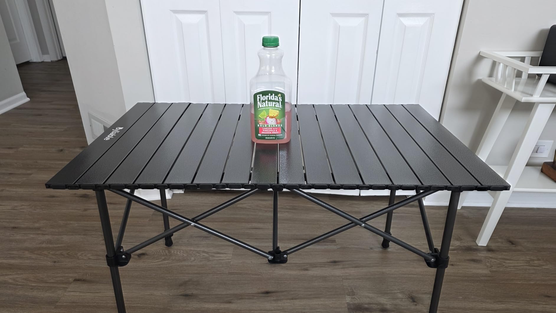 Byliable Camping Table Folding Portable Camp Aluminum Fold Up Lightweight Roll Up Table Adjustable Height with Carry Bag Indoor Outdoor for Camping, Picnic, Backyard, BBQ, Patio, Black customer photo 2