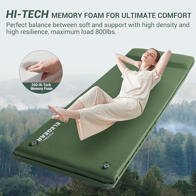 Elegear CumbreX™ Self Inflating Sleeping Pad, Built-in Electric Pump 3.15