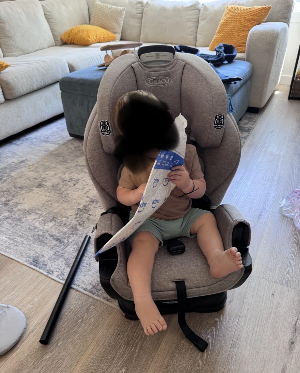 Graco Extend2Fit 3-in-1 Convertible Car Seat, 3 Modes - Rear Facing, Forward Facing Baby Car Seat and Highback Booster Seat, Adjustable Extension Panel for Extra Legroom, Ashten customer photo 2