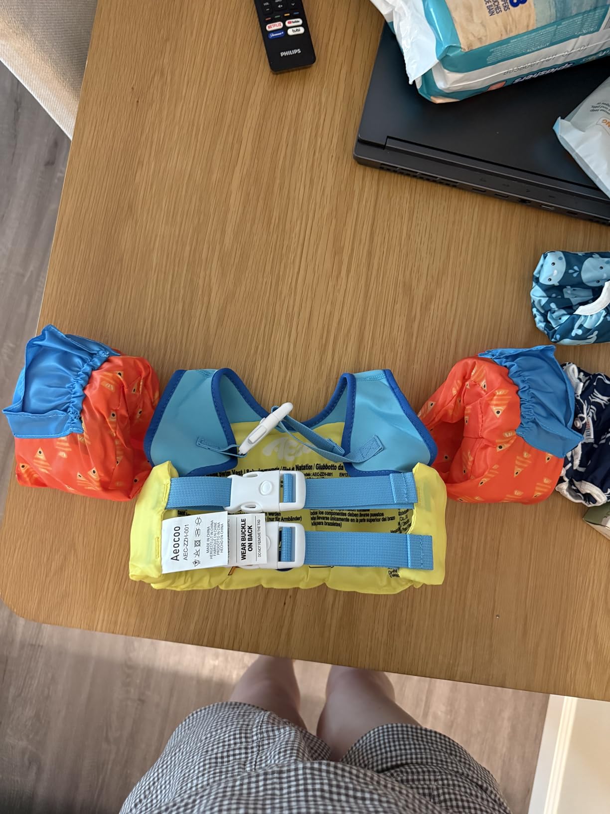 AEOCOO Puddle Float Jumper 20-30-50-60-70 Pounds, Toddler Swim Vest for 1-3-5-6-9 Years Old, Pool Floats with Swimming Arm Floaties Swim Jacket & Water Wings customer photo 1