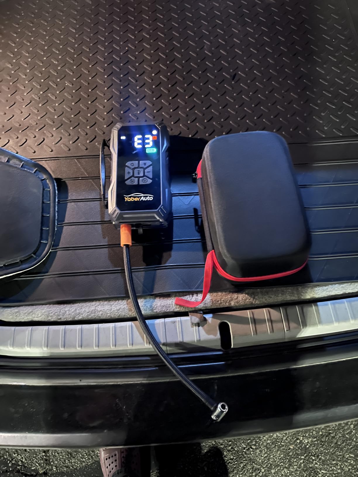 YaberAuto 10-in-1 Jump Starter with Air Compressor 6000A 150PSI Car Battery Jump Starter (All Gas/10L Diesel) 12V Jump Box with 150W DC, Gloves, Lights customer photo 2