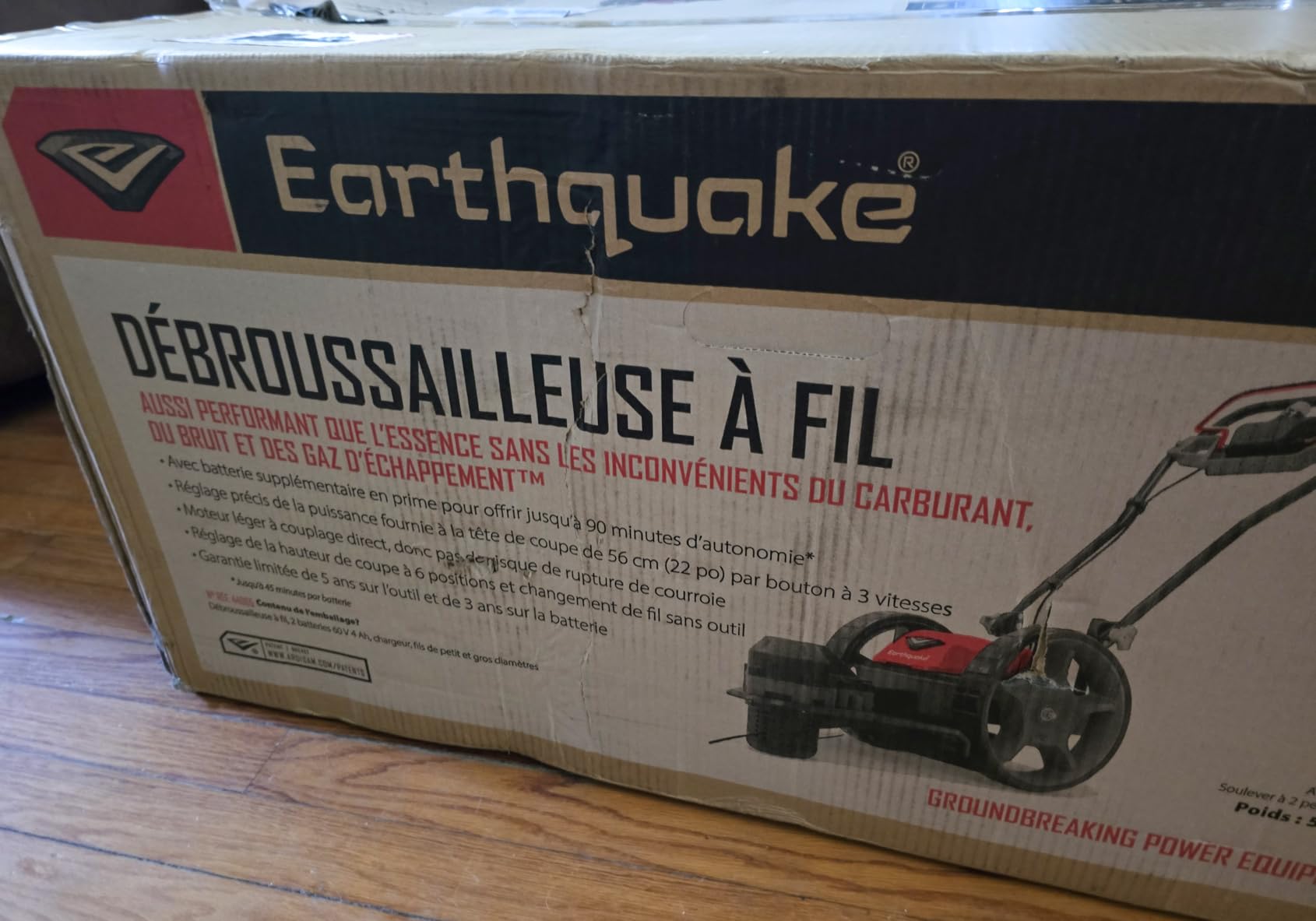 60V Walk Behind String Mower, Includes Two 4Ah Batteries, 22